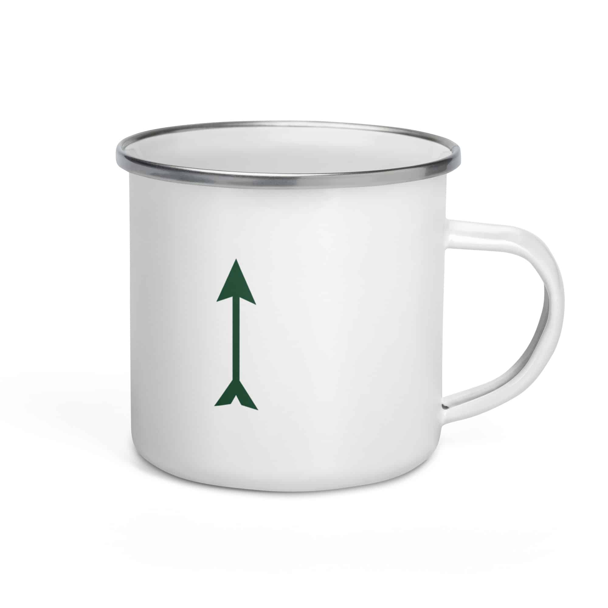 Forest Green Longbow Arrow Enamel Camp Mug