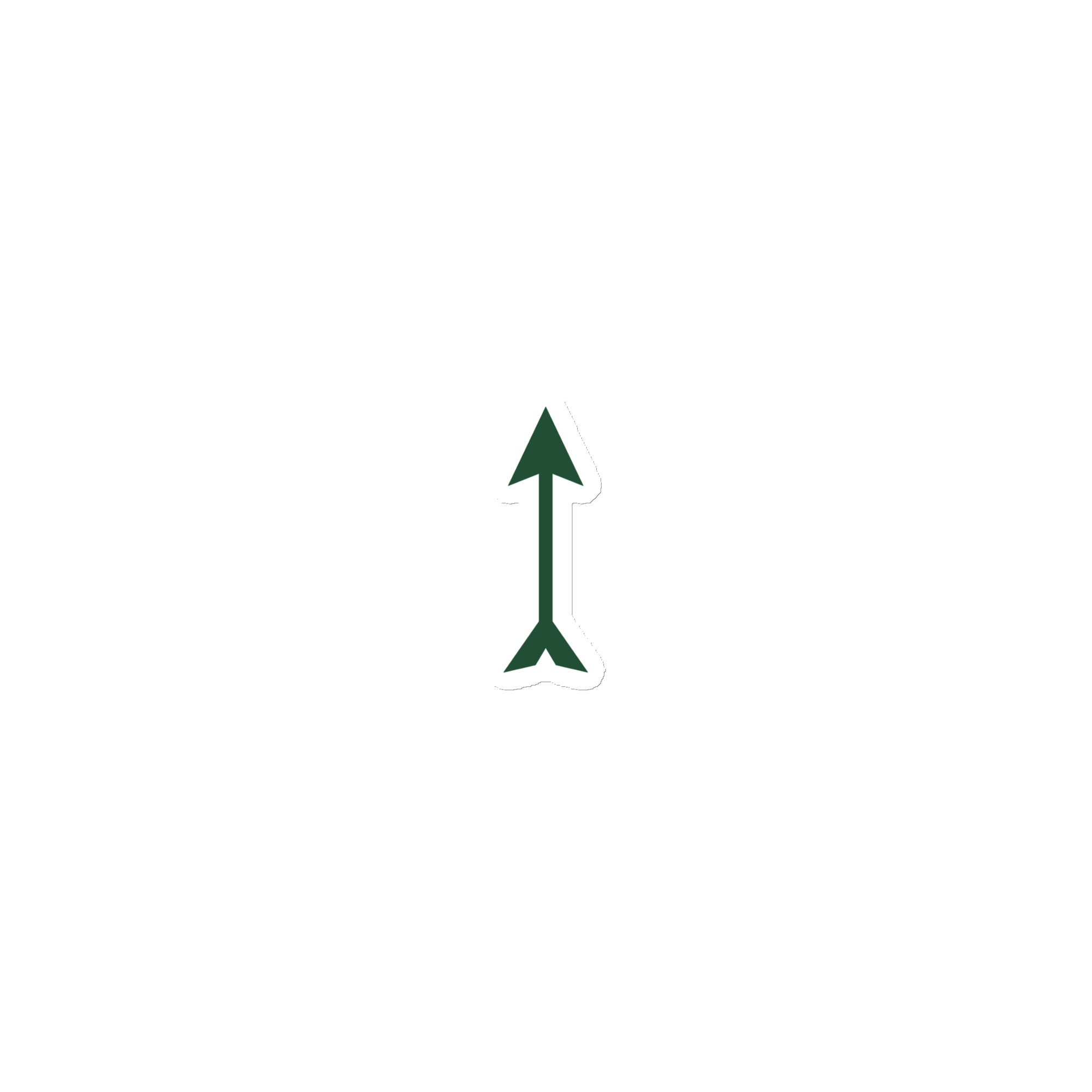 Forest Green Longbow Arrow Die-Cut Magnet