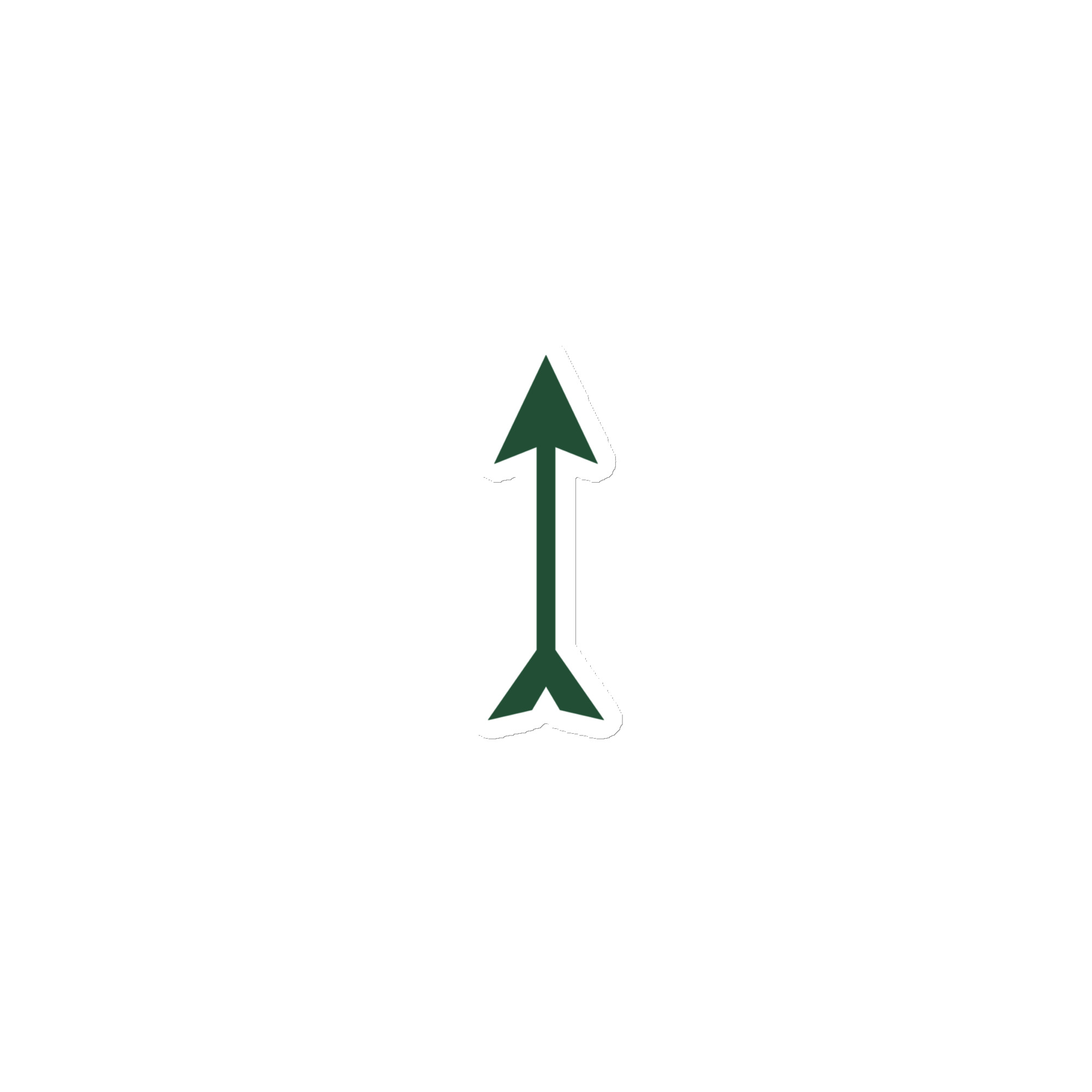 Forest Green Longbow Arrow Die-Cut Magnet