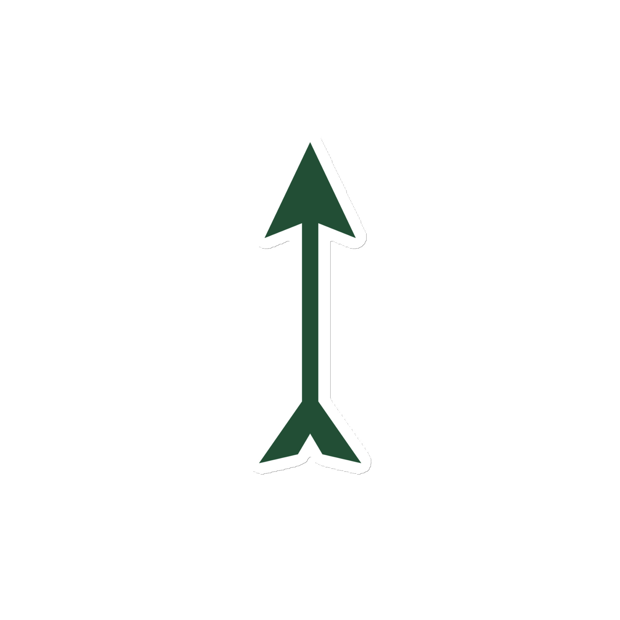 Forest Green Longbow Arrow Die-Cut Magnet