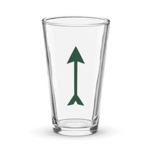 11 Longbow Arrow Forest Green Pint Glass - 16 oz - Main