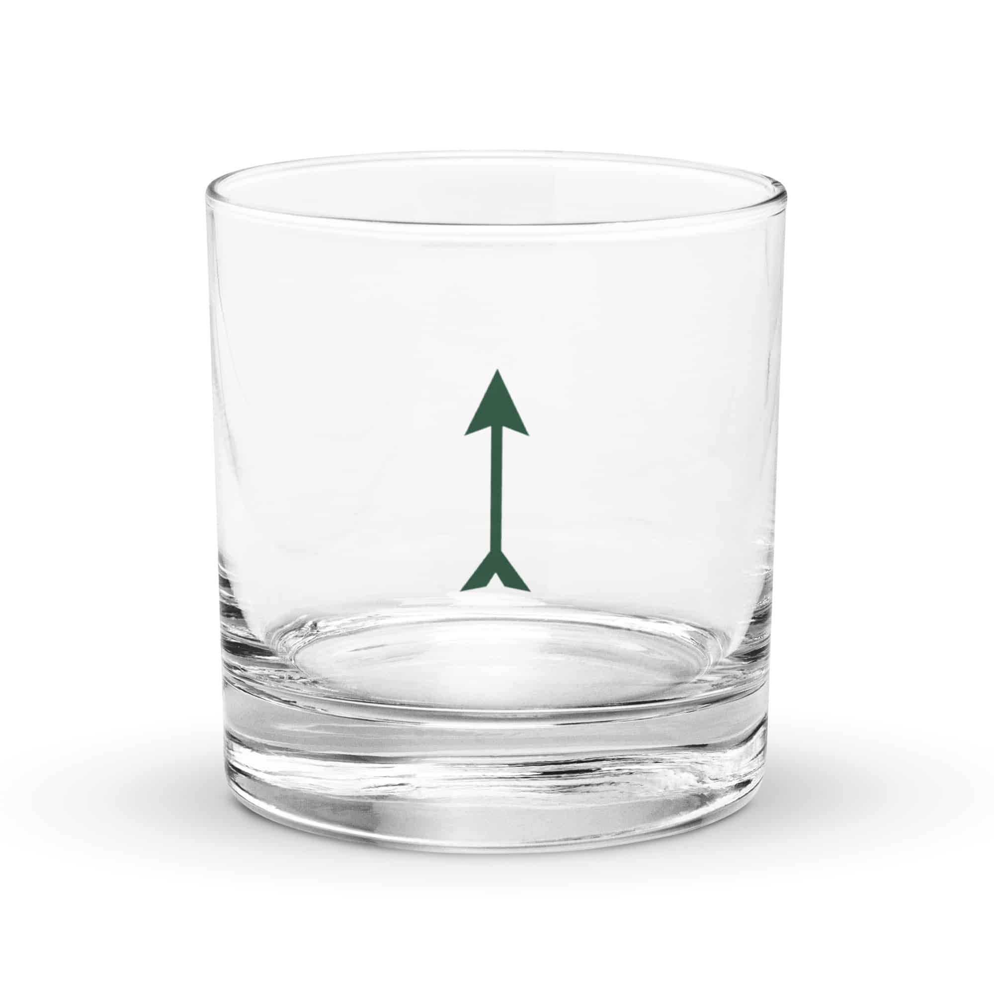 Forest Green Longbow Arrow Rocks Glass