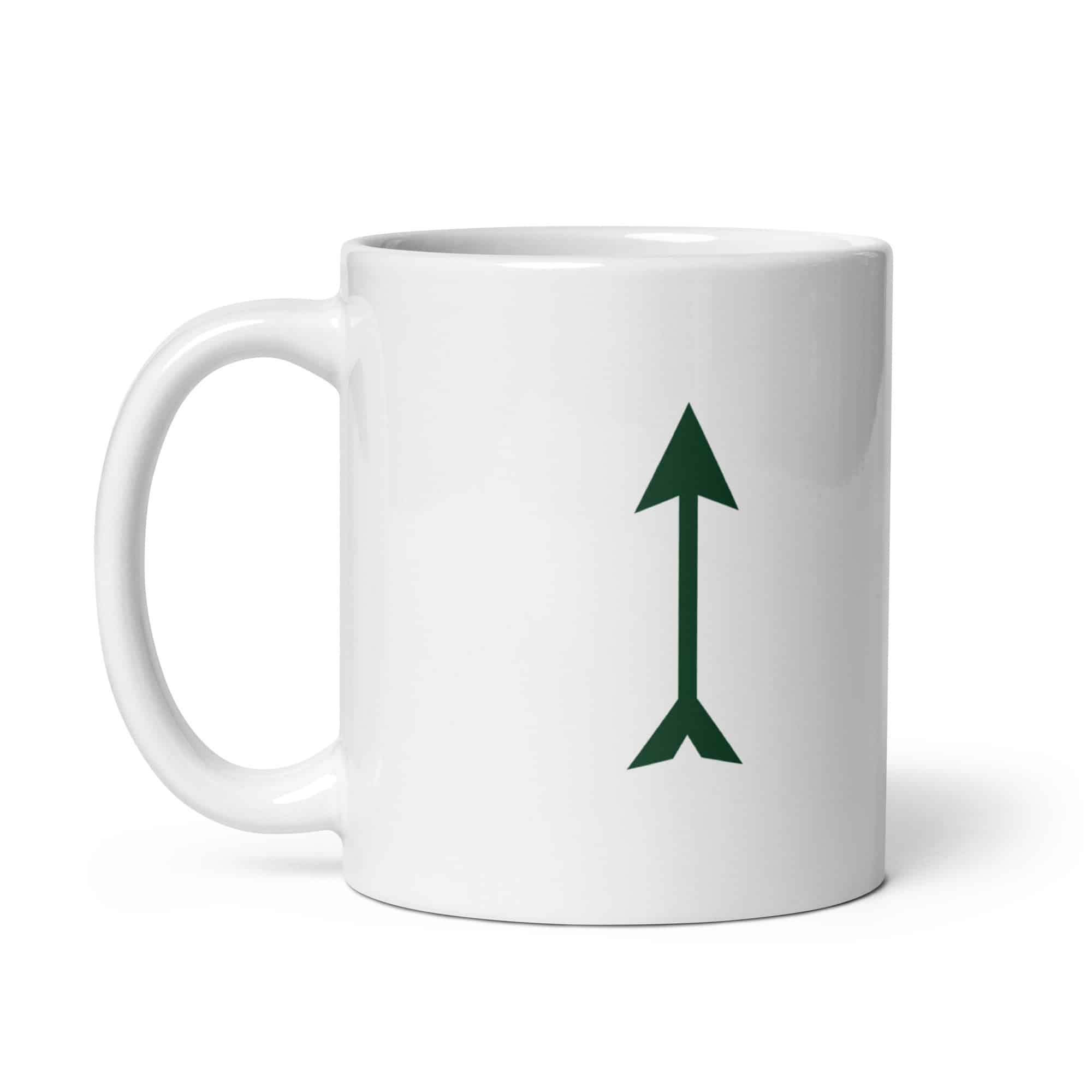 Forest Green Longbow Arrow White Ceramic Coffee Mug