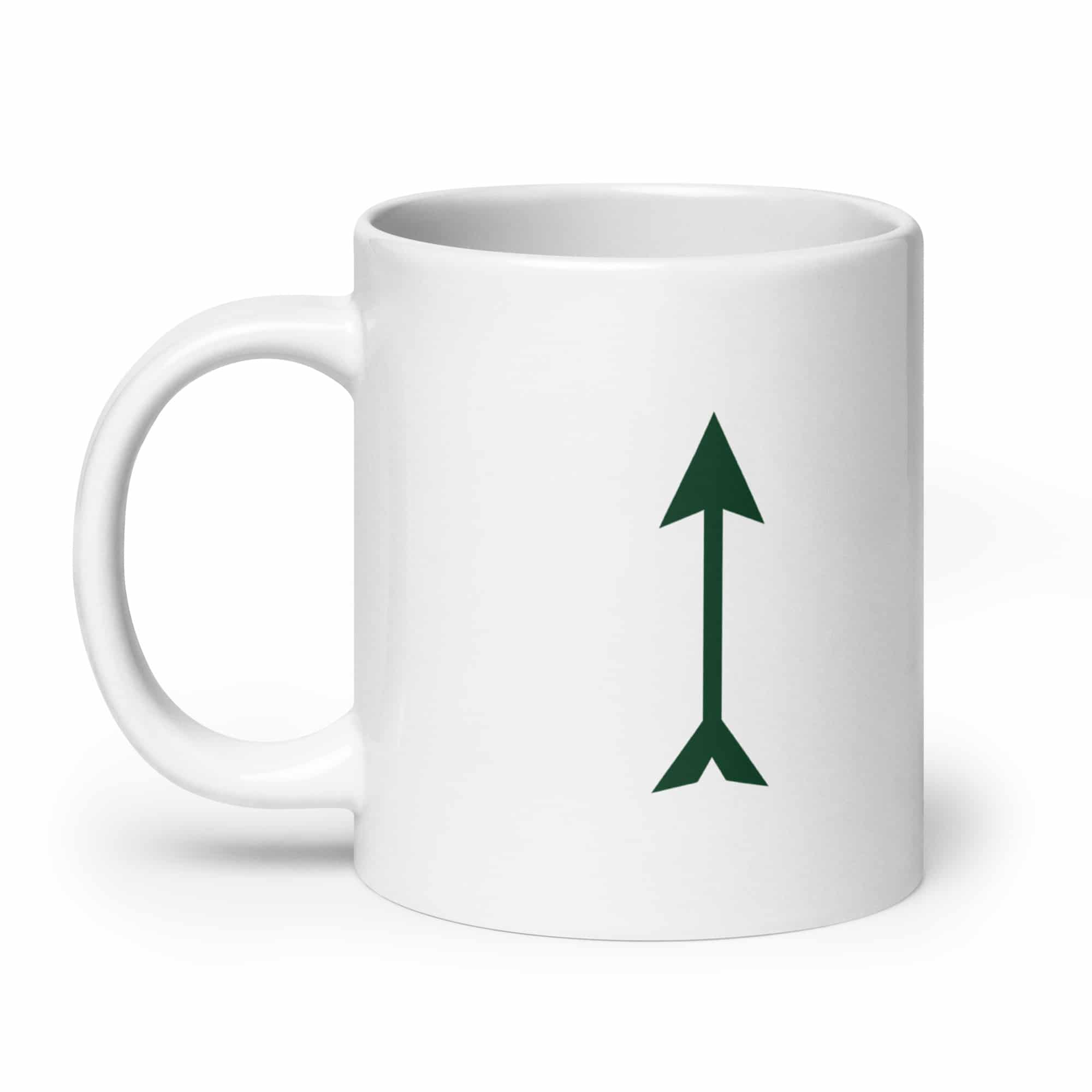 Forest Green Longbow Arrow White Ceramic Coffee Mug