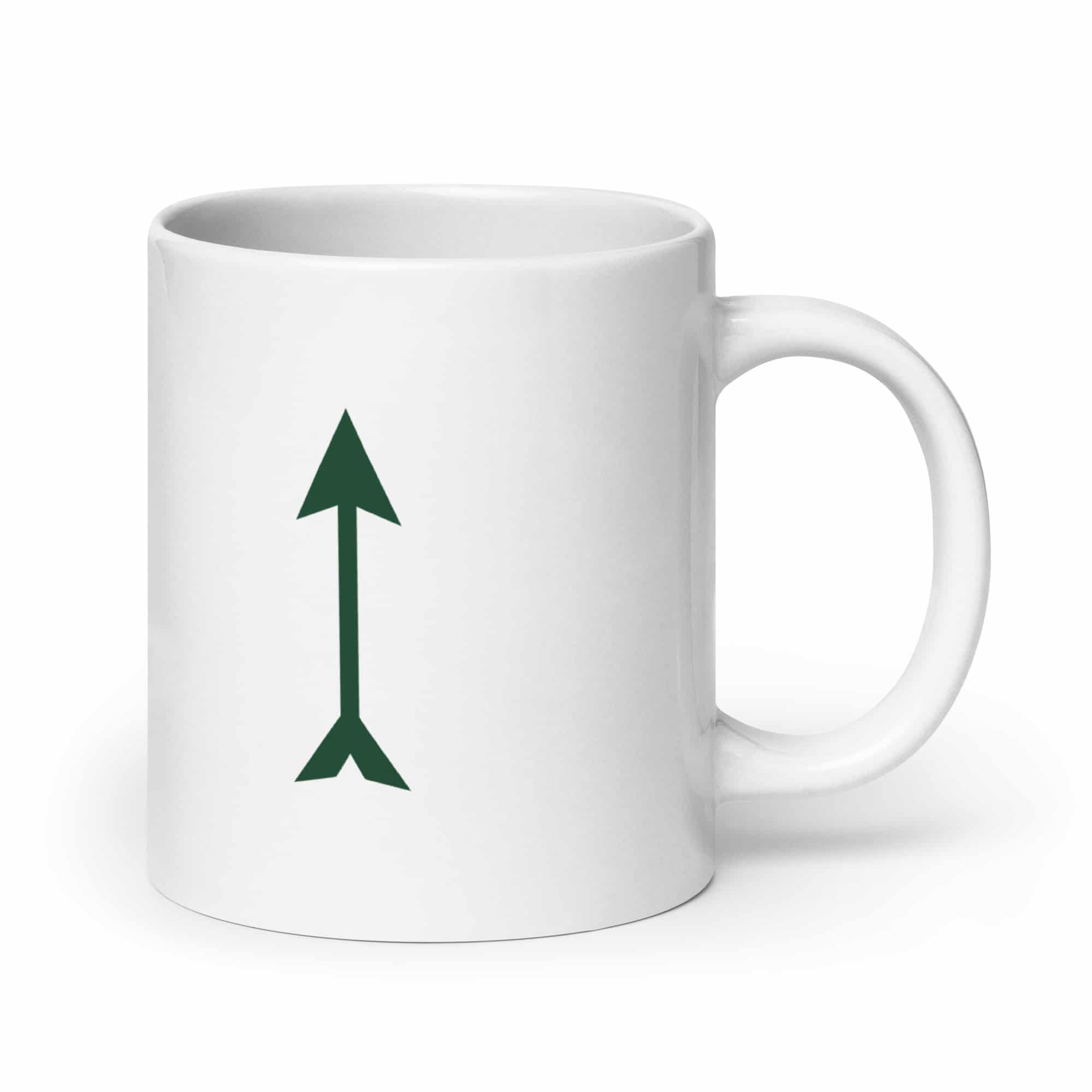Forest Green Longbow Arrow White Ceramic Coffee Mug