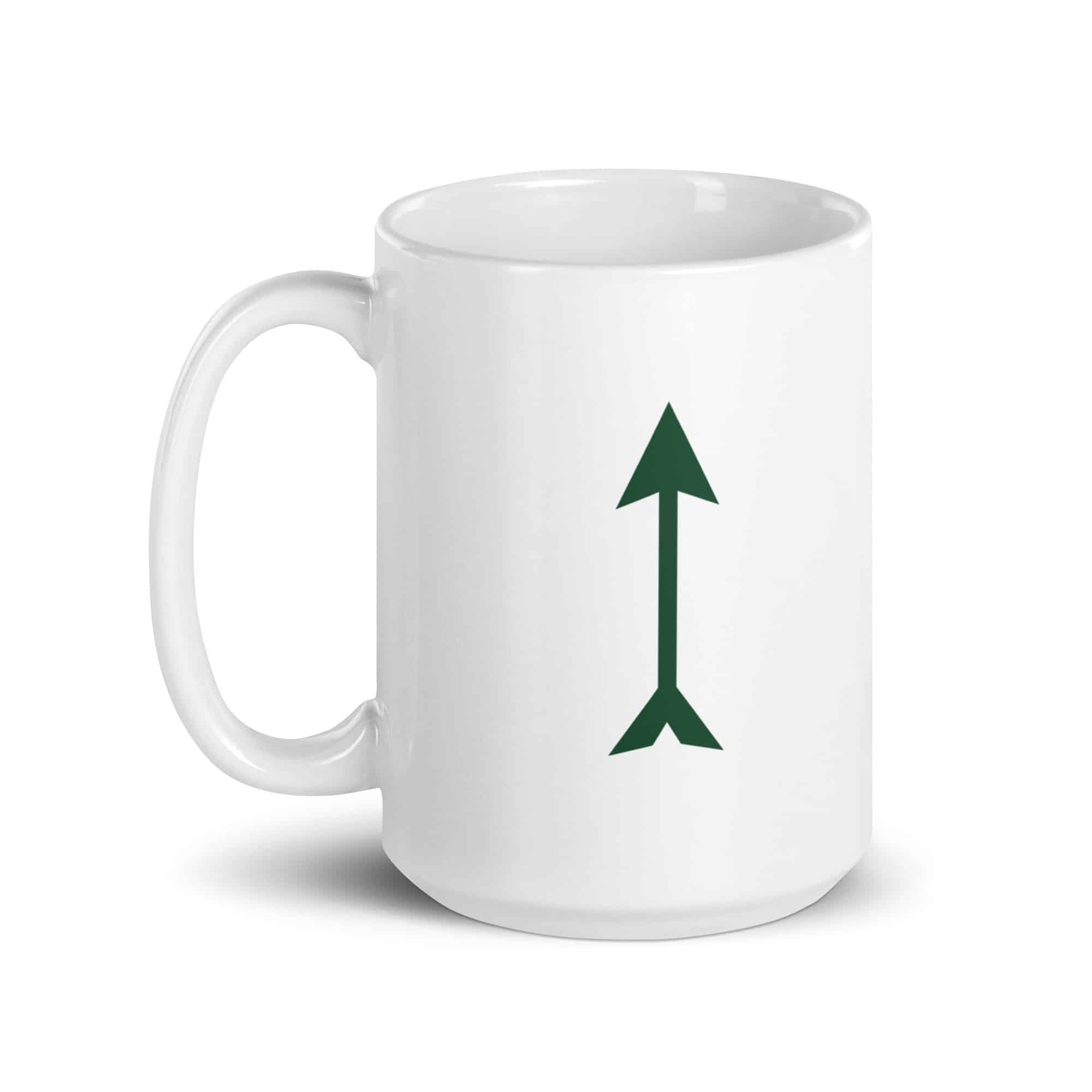 Forest Green Longbow Arrow White Ceramic Coffee Mug
