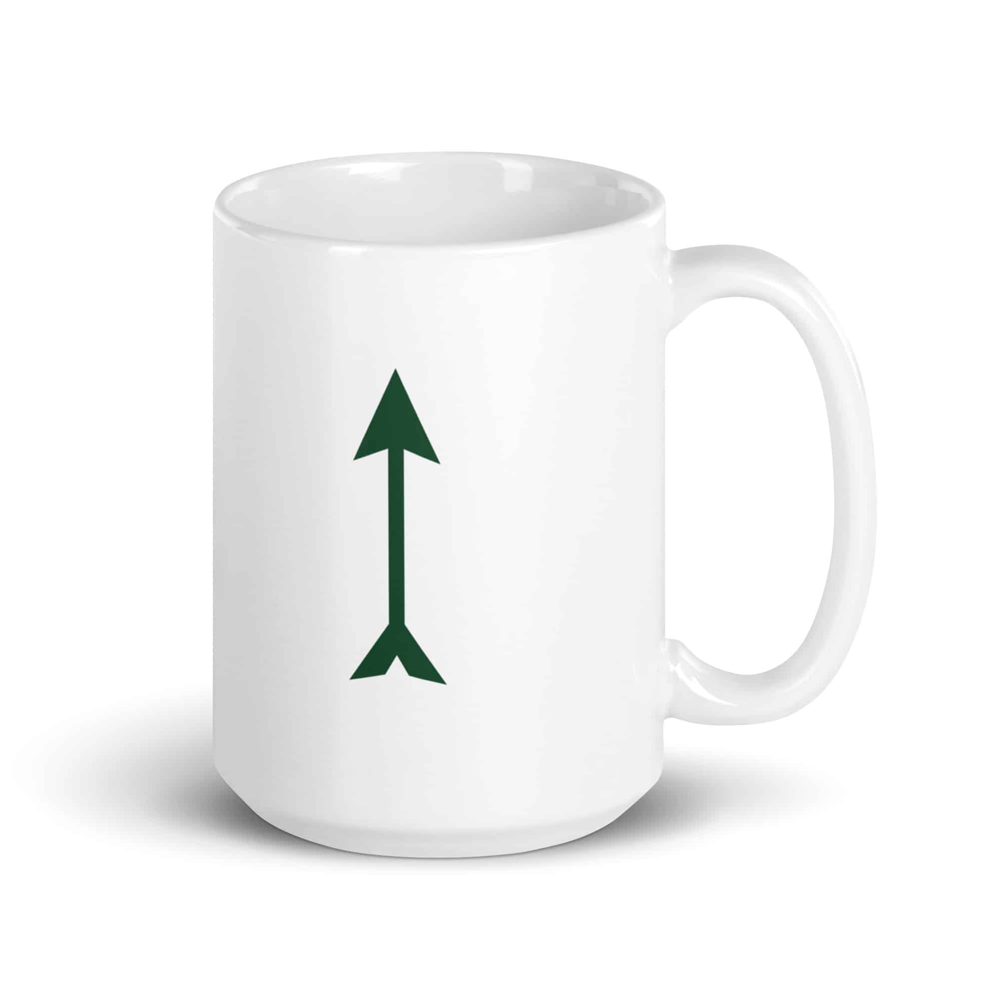 Forest Green Longbow Arrow White Ceramic Coffee Mug