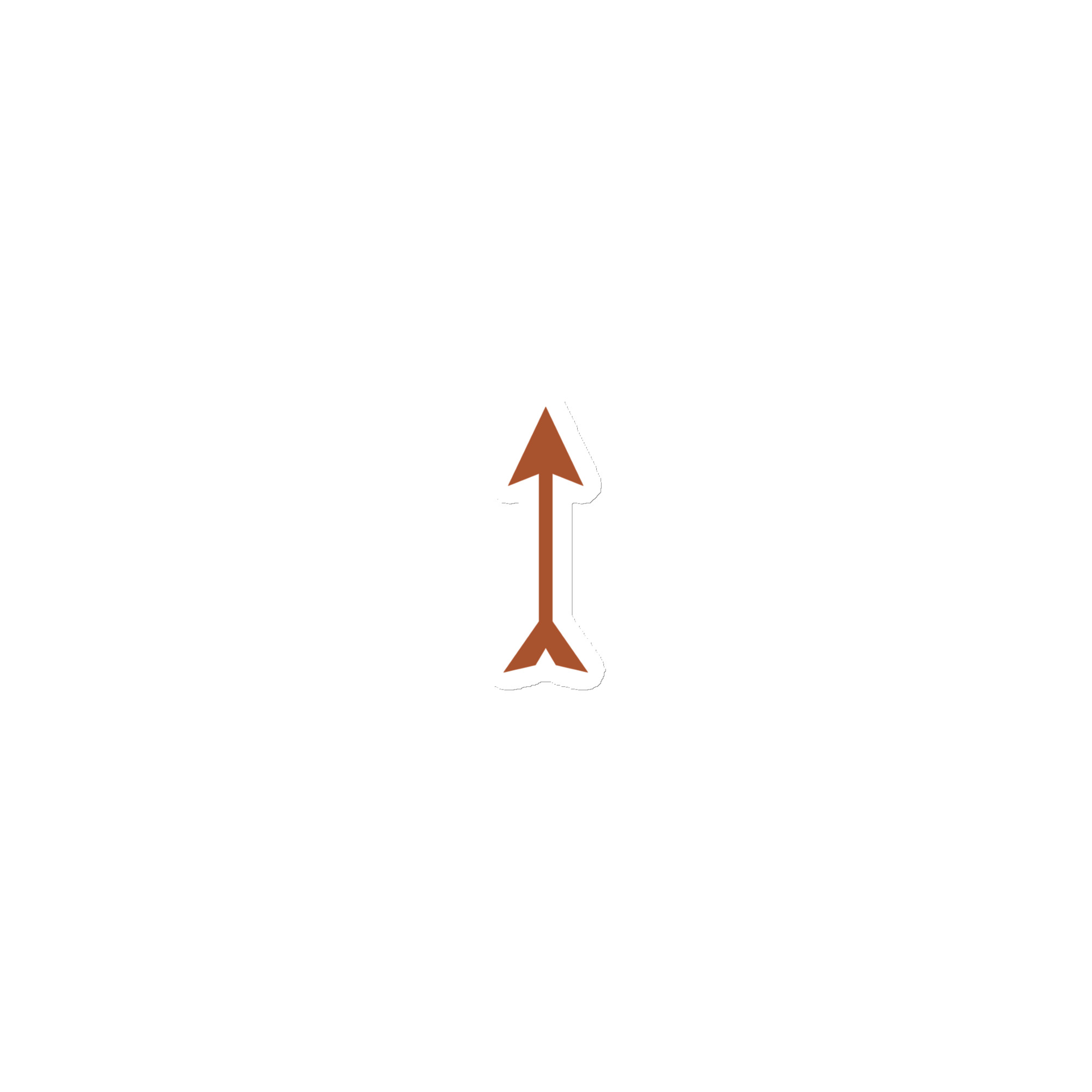 Terracotta Longbow Arrow Die-Cut Magnet