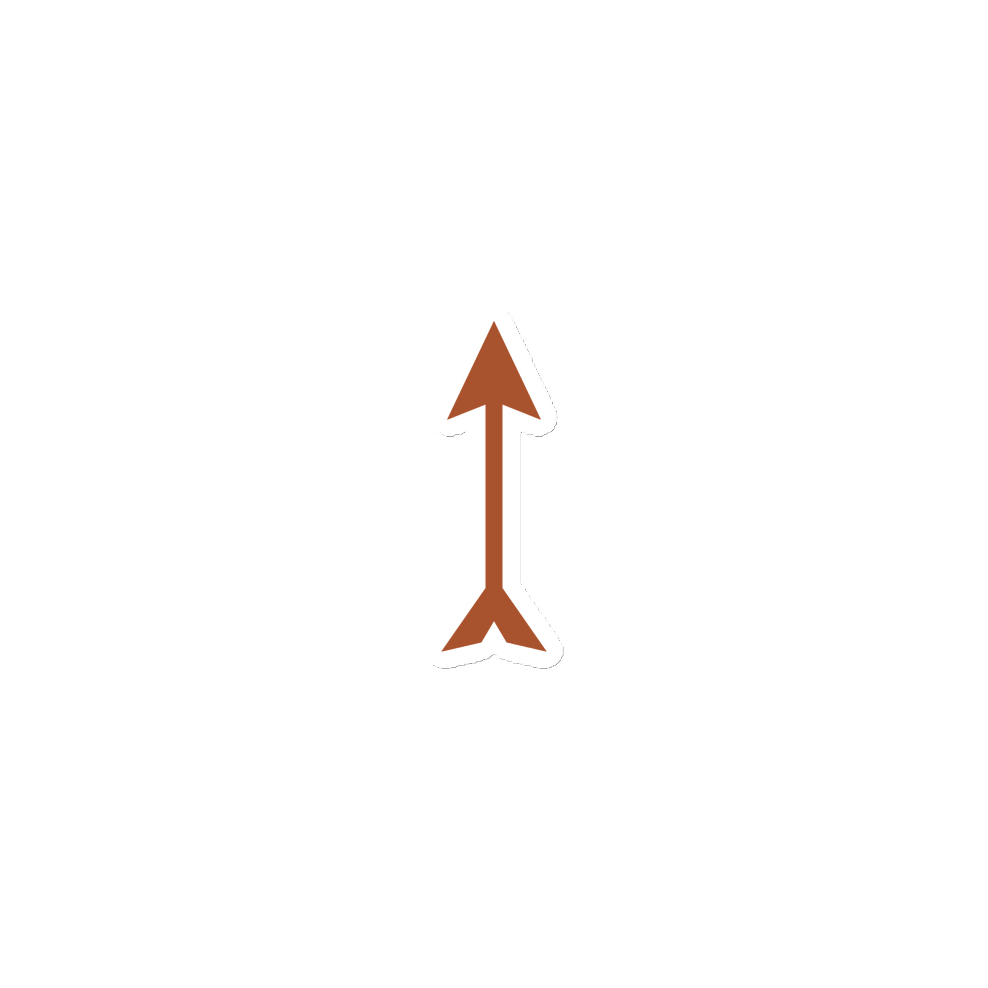 Terracotta Longbow Arrow Die-Cut Magnet