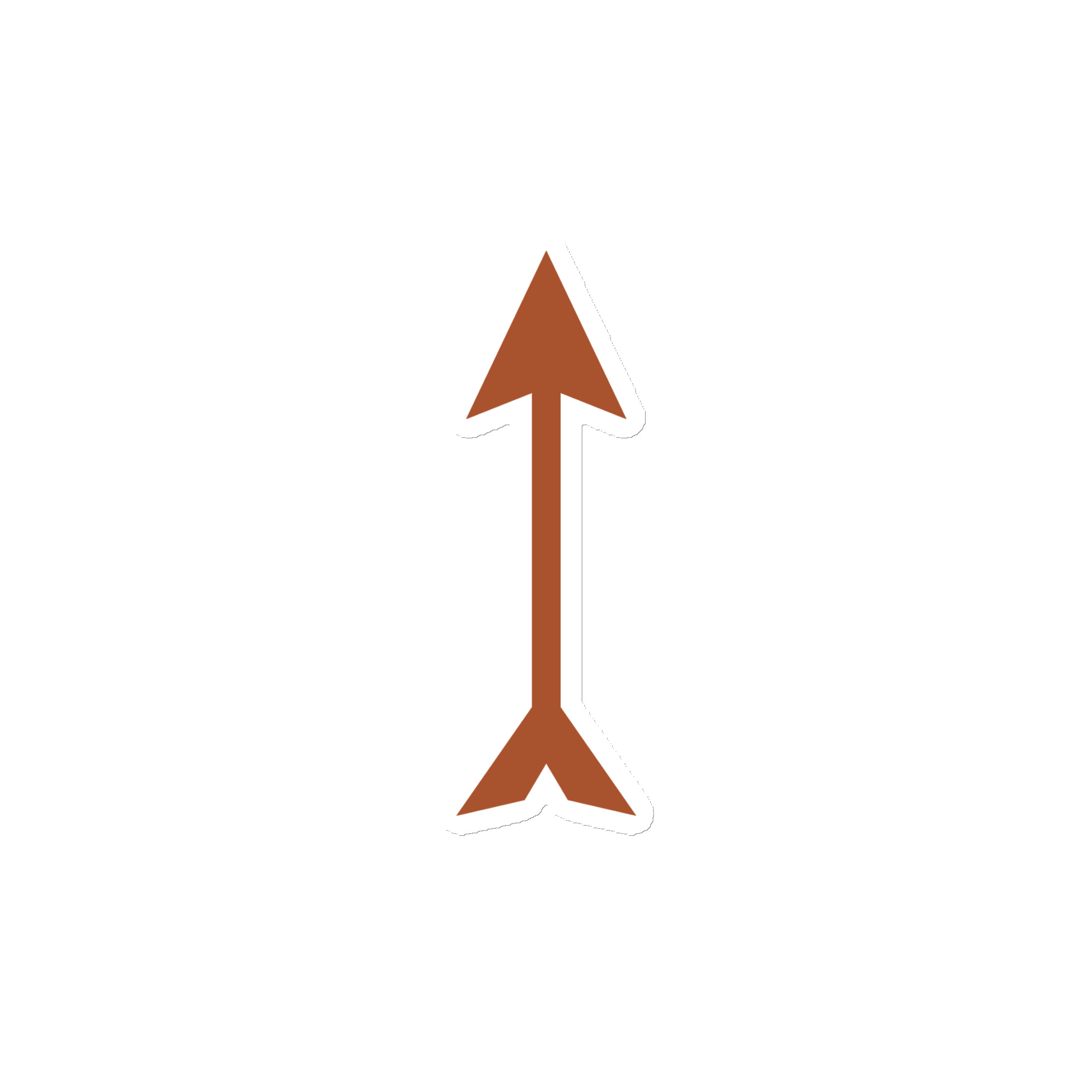 Terracotta Longbow Arrow Die-Cut Magnet