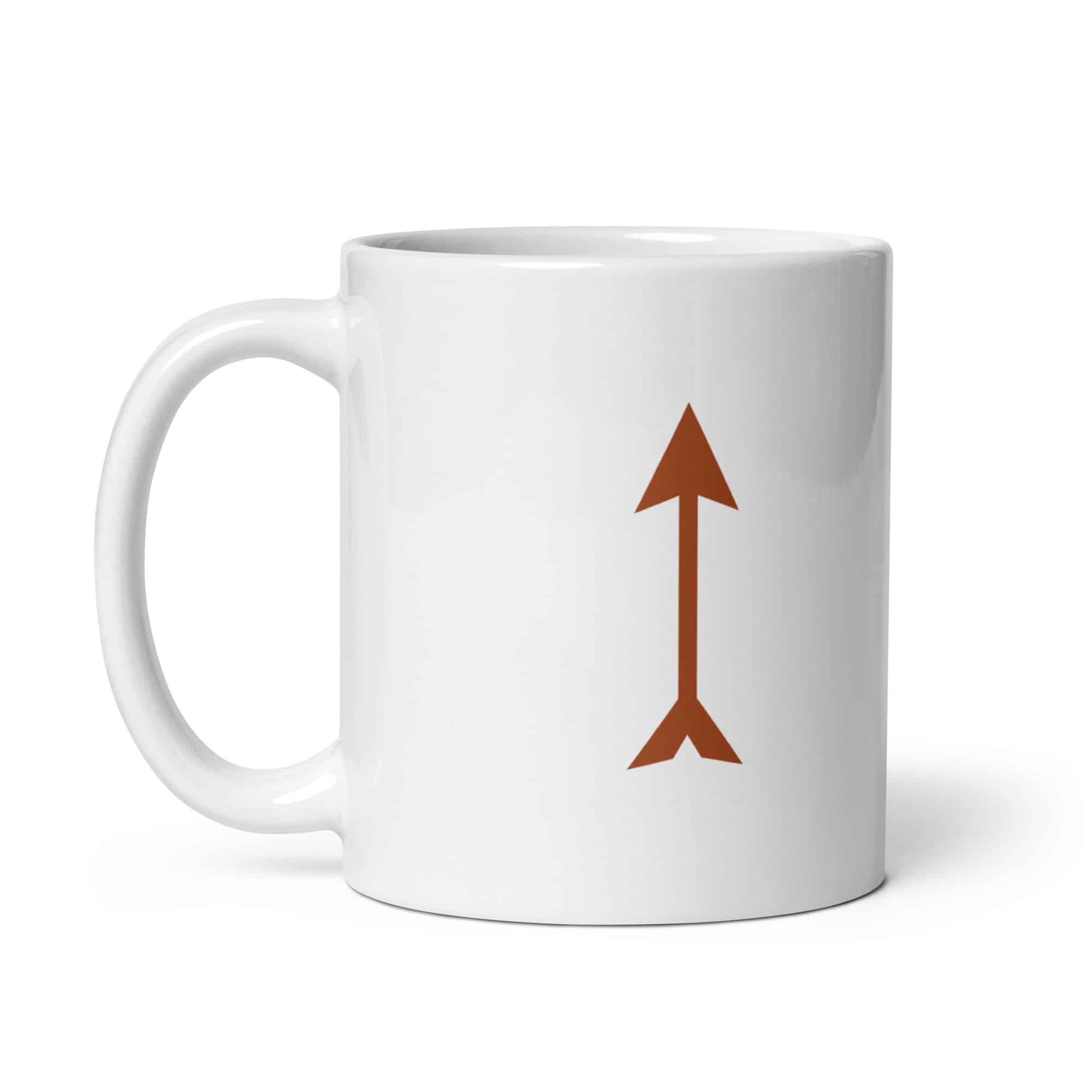 Terracotta Longbow Arrow White Ceramic Coffee Mug