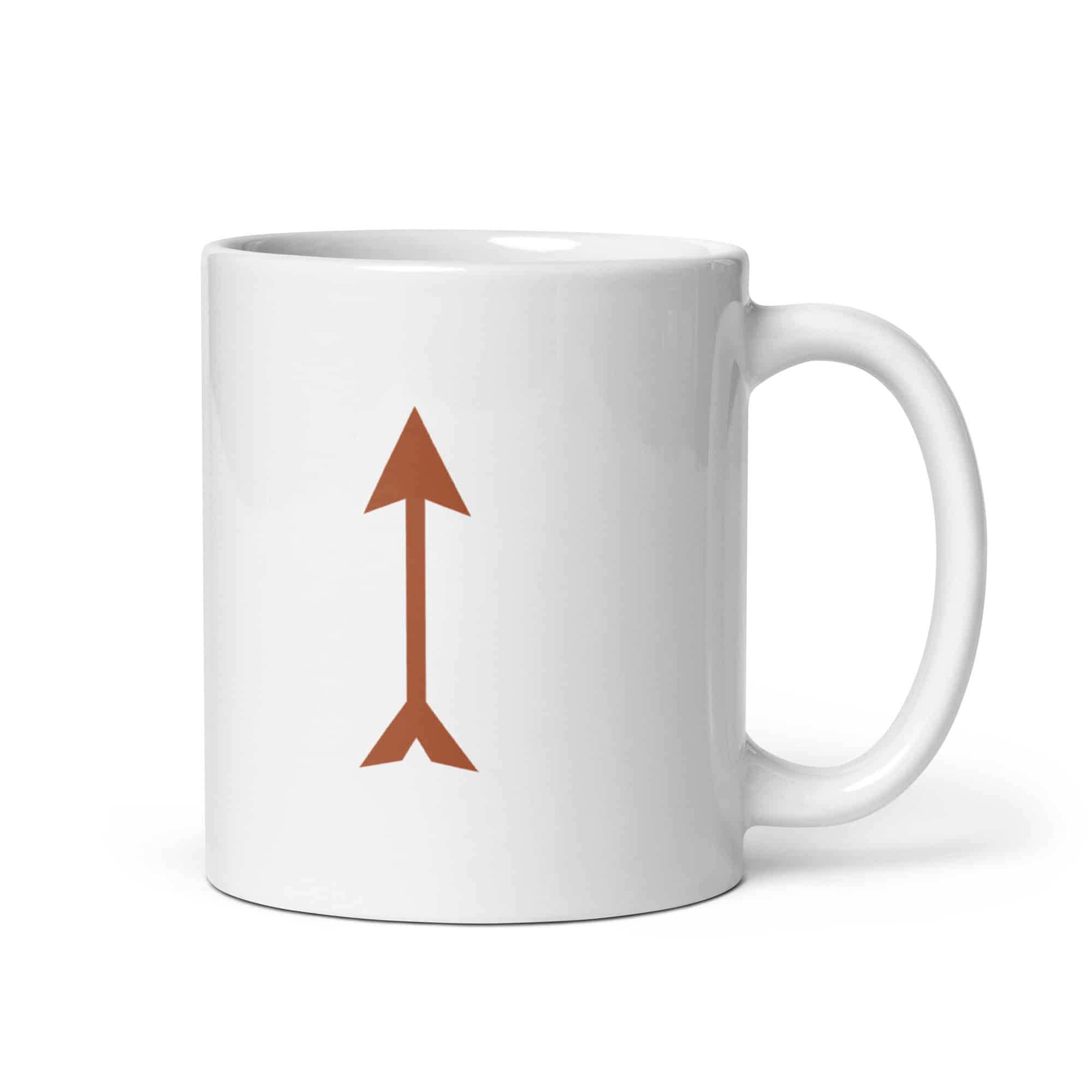 Terracotta Longbow Arrow White Ceramic Coffee Mug
