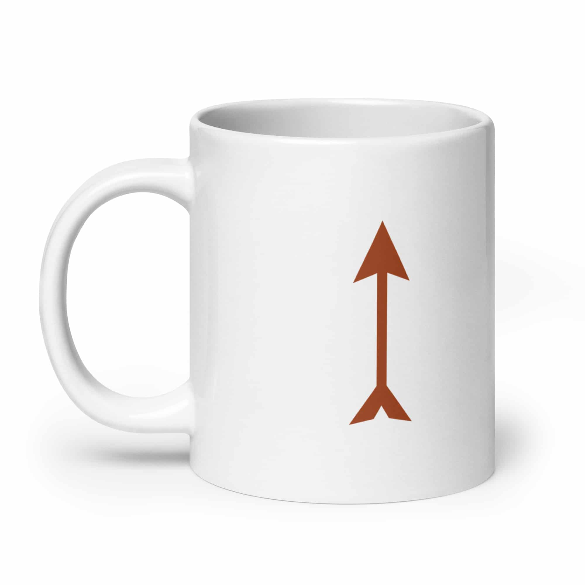 Terracotta Longbow Arrow White Ceramic Coffee Mug