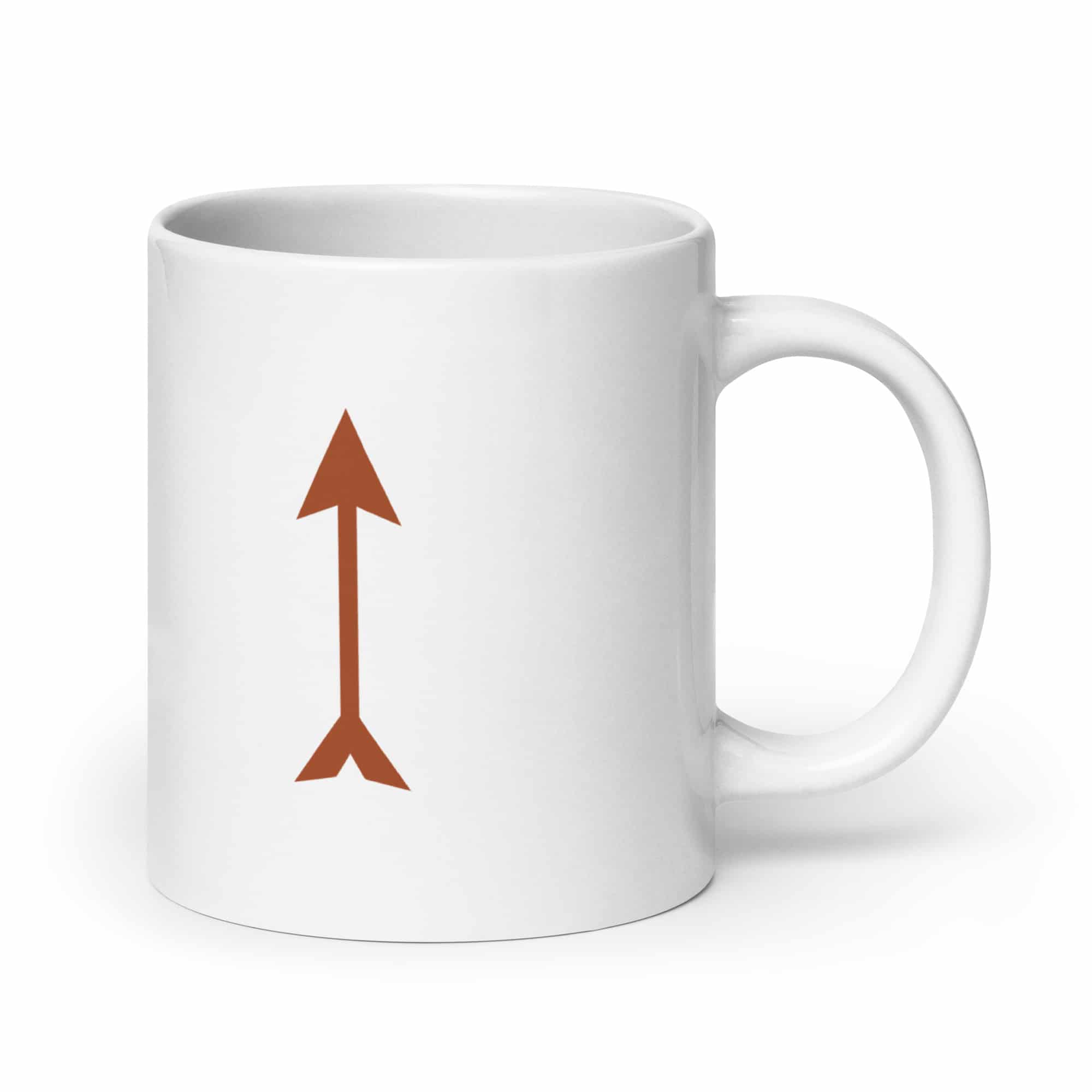 Terracotta Longbow Arrow White Ceramic Coffee Mug