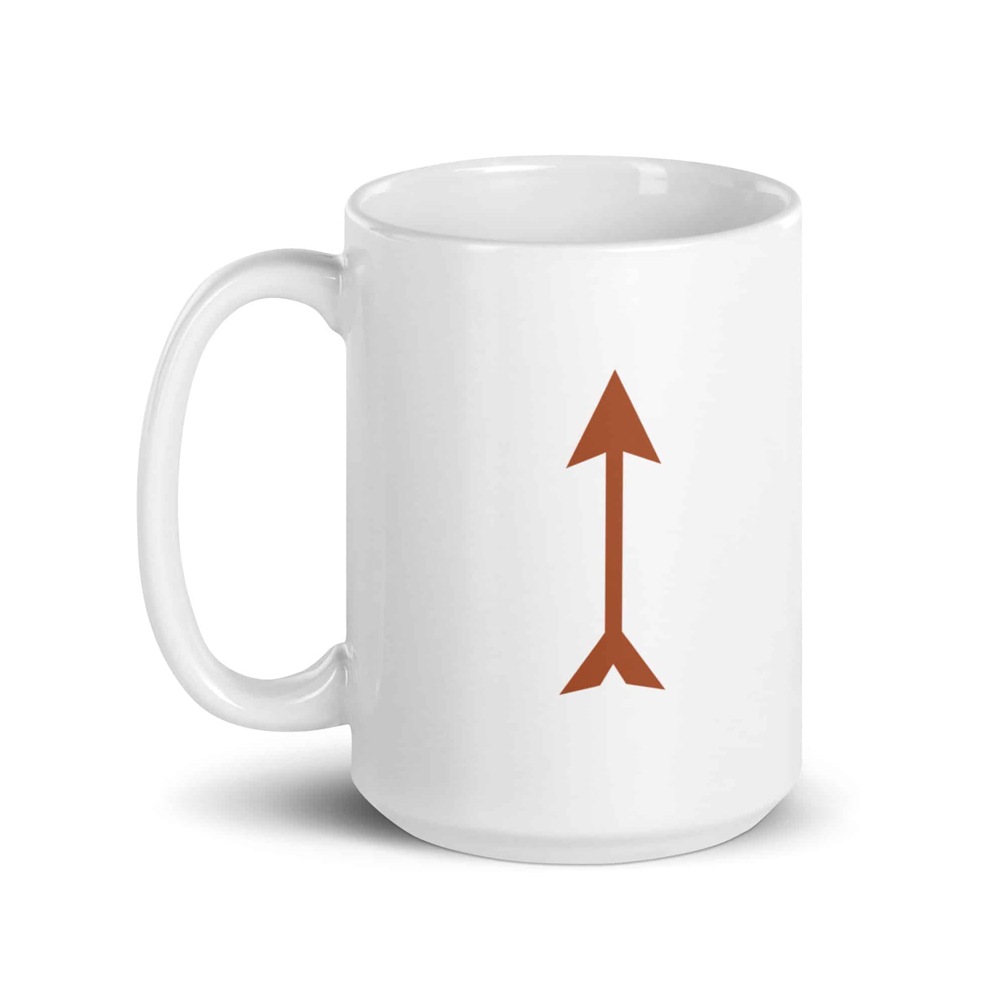 Terracotta Longbow Arrow White Ceramic Coffee Mug
