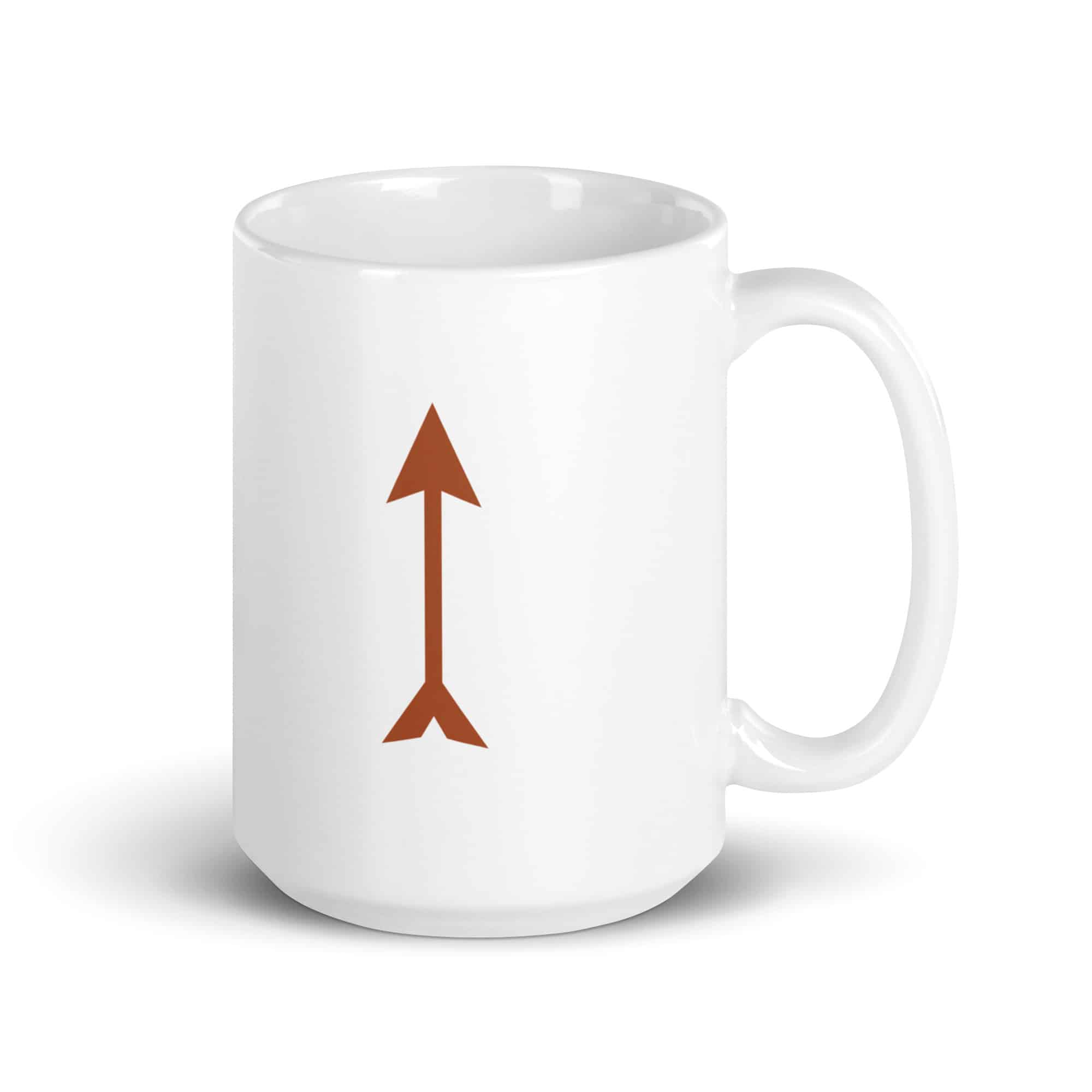 Terracotta Longbow Arrow White Ceramic Coffee Mug