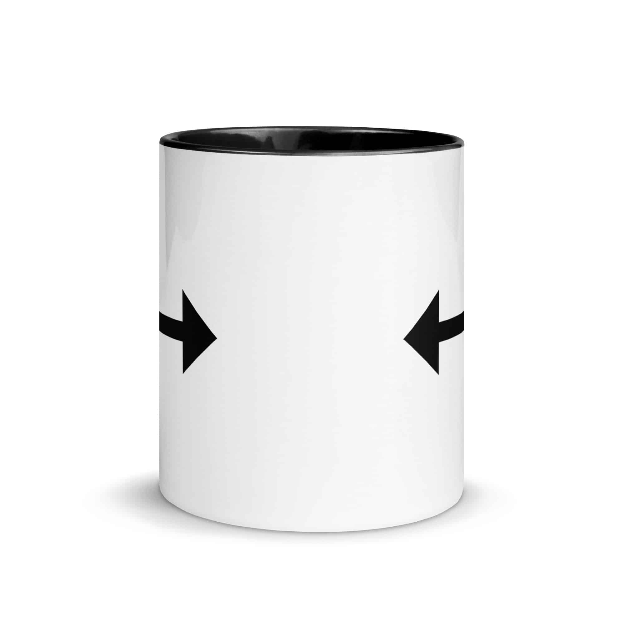 Black Bidirectional Trail Arrow Color Inside Mug