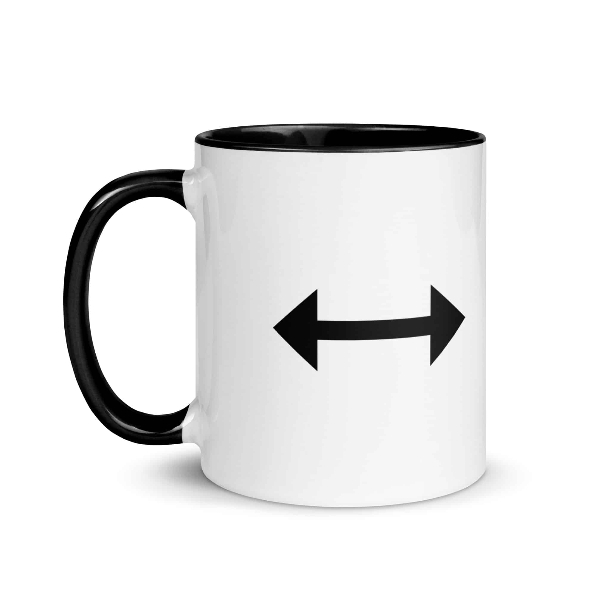 Black Bidirectional Trail Arrow Color Inside Mug