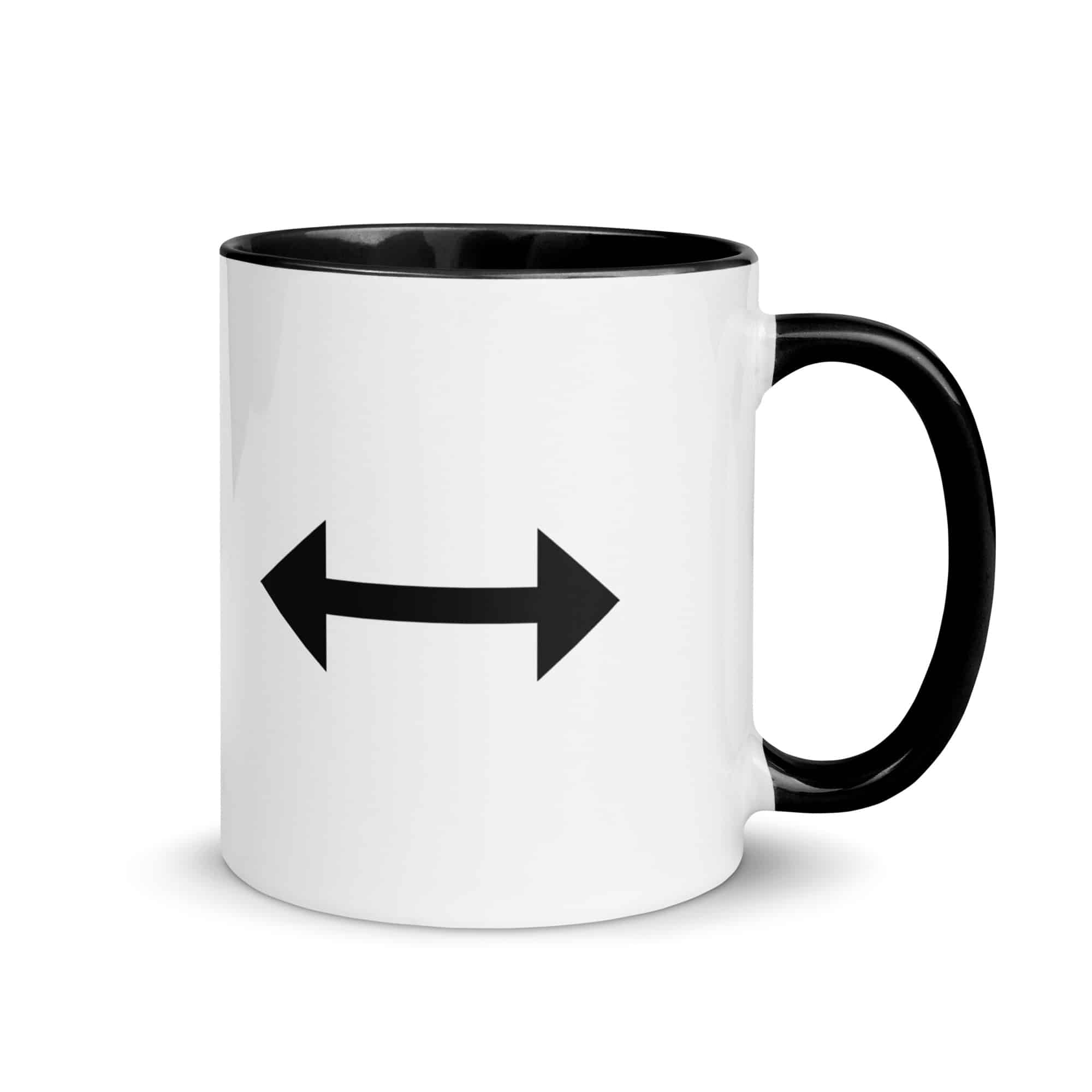 Black Bidirectional Trail Arrow Color Inside Mug