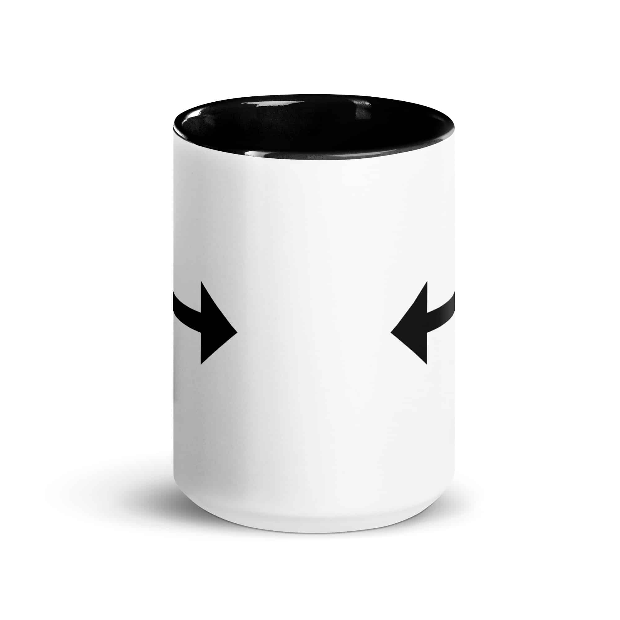 Black Bidirectional Trail Arrow Color Inside Mug