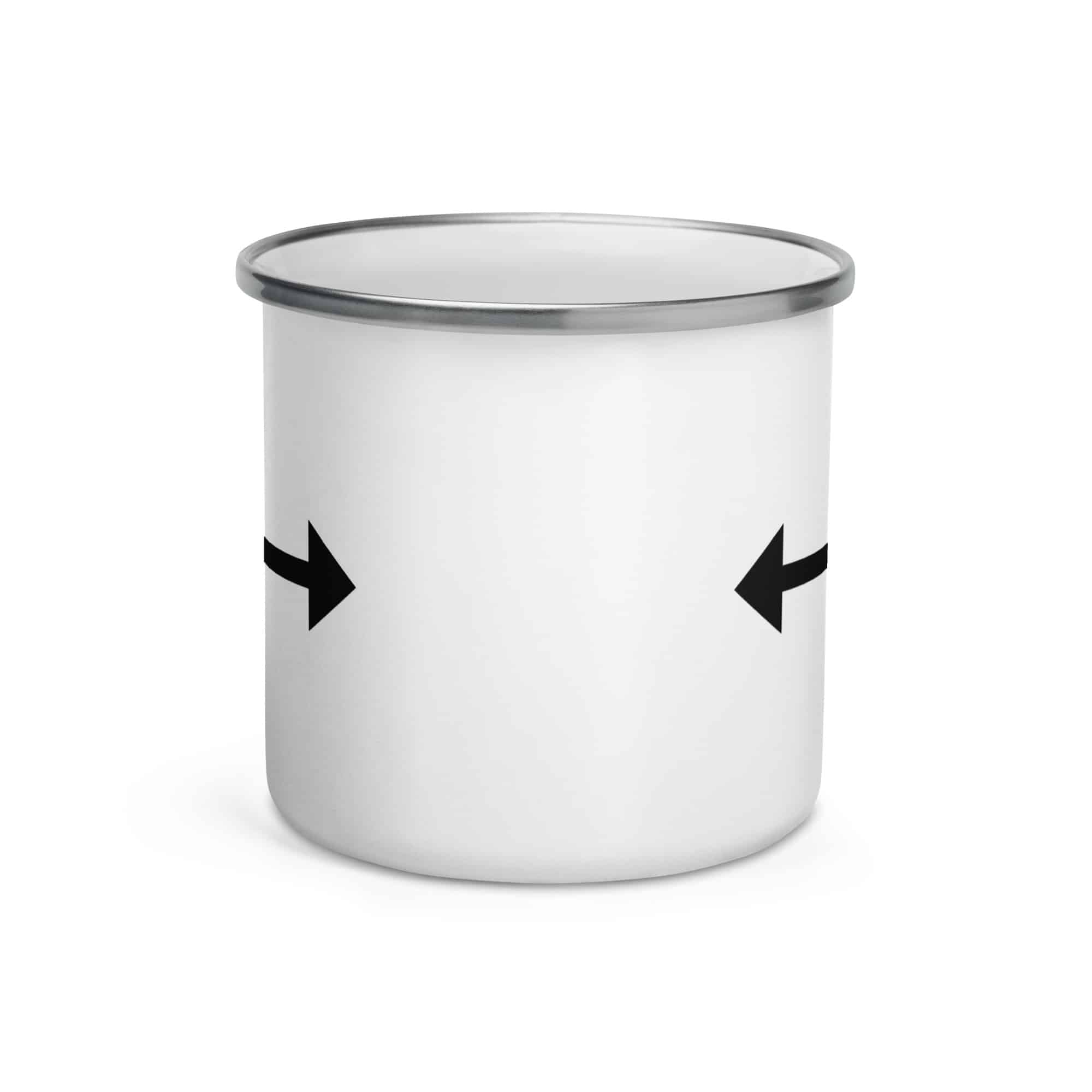 Black Bidirectional Trail Arrow Enamel Camp Mug