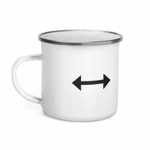 12 Bidirectional Trail Arrow Black Enamel Camp Mug - 12 oz - Left