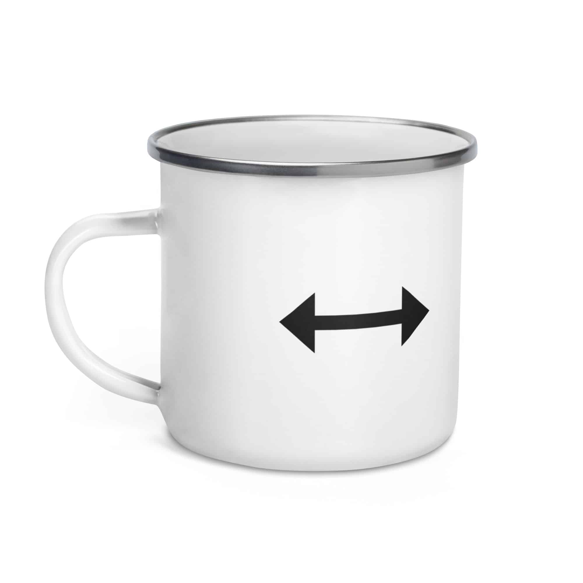 Black Bidirectional Trail Arrow Enamel Camp Mug