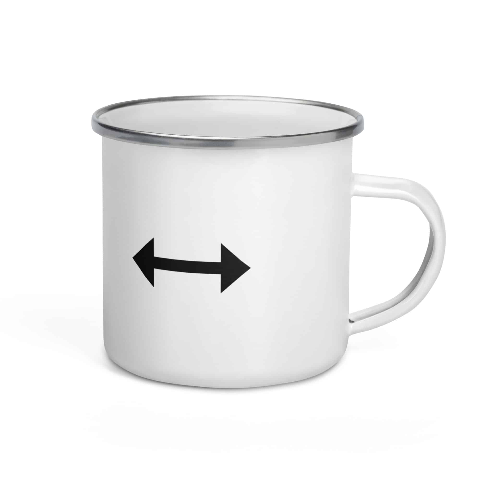 Black Bidirectional Trail Arrow Enamel Camp Mug