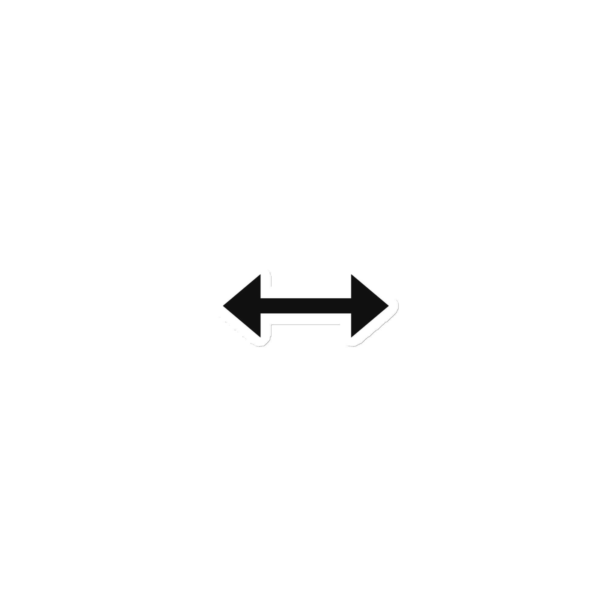 Black Bidirectional Trail Arrow Die-Cut Magnet