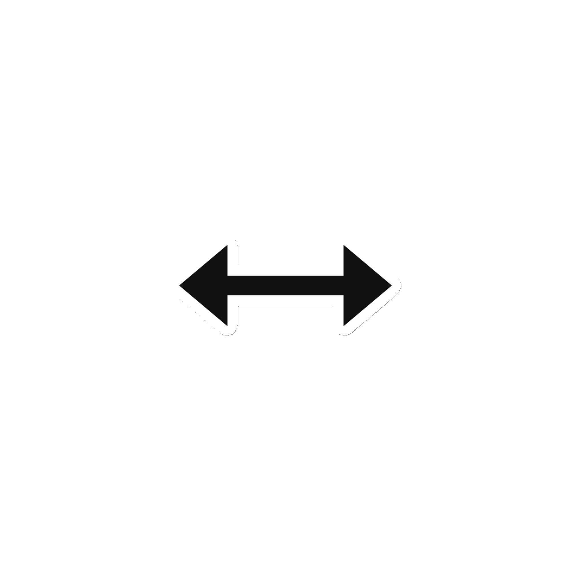 Black Bidirectional Trail Arrow Die-Cut Magnet