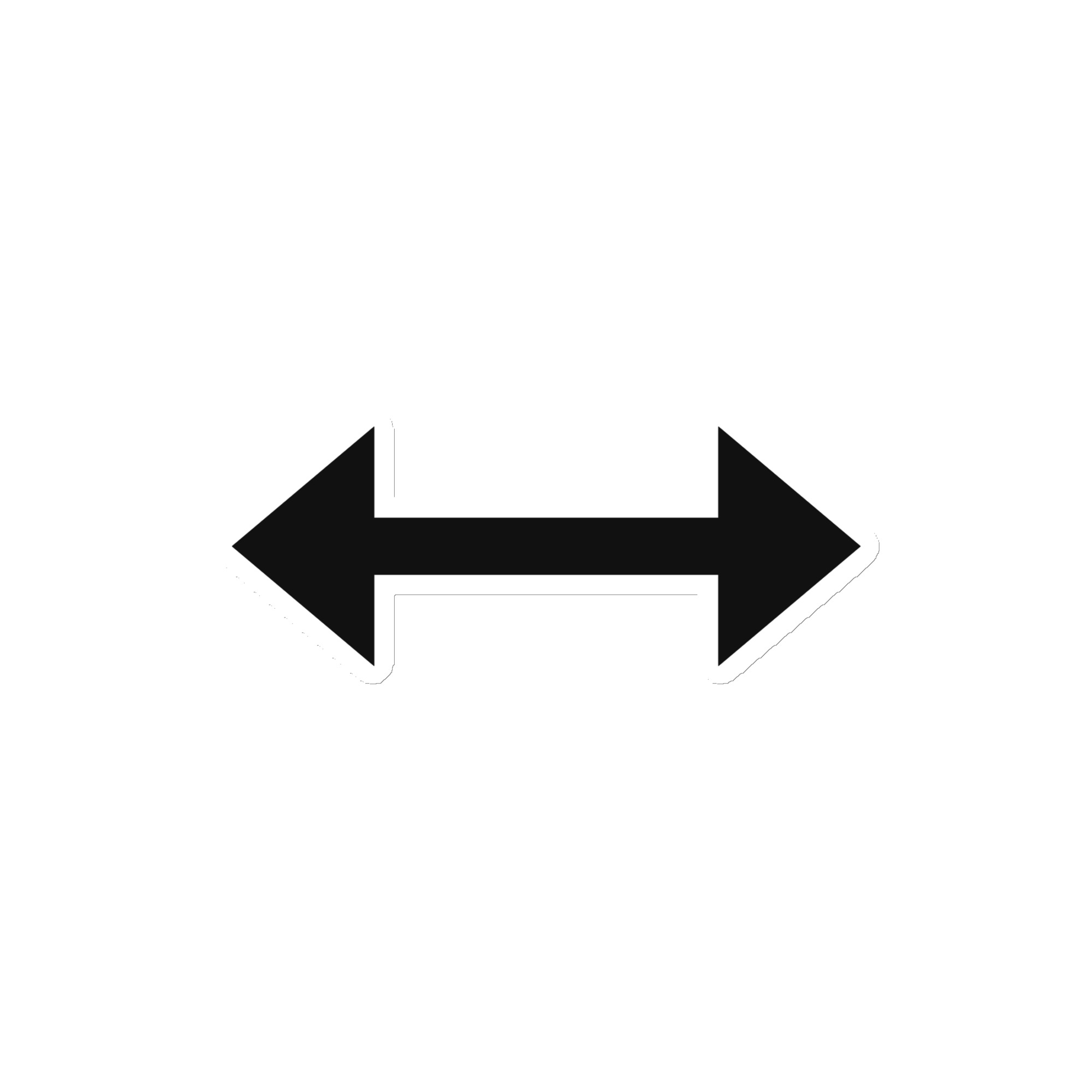 Black Bidirectional Trail Arrow Die-Cut Magnet