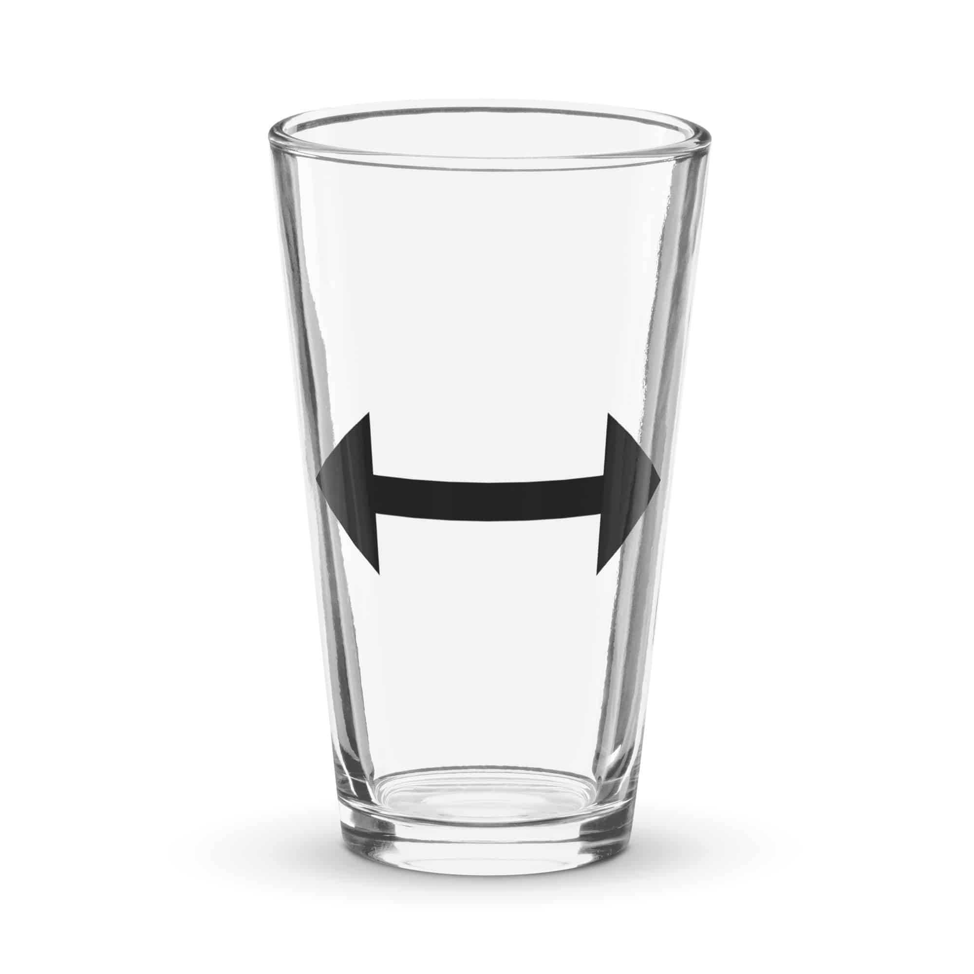 Black Bidirectional Trail Arrow Pint Glass