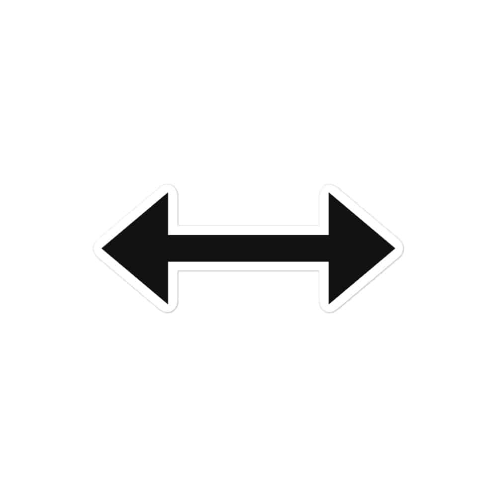 Black Bidirectional Trail Arrow Vinyl Sticker