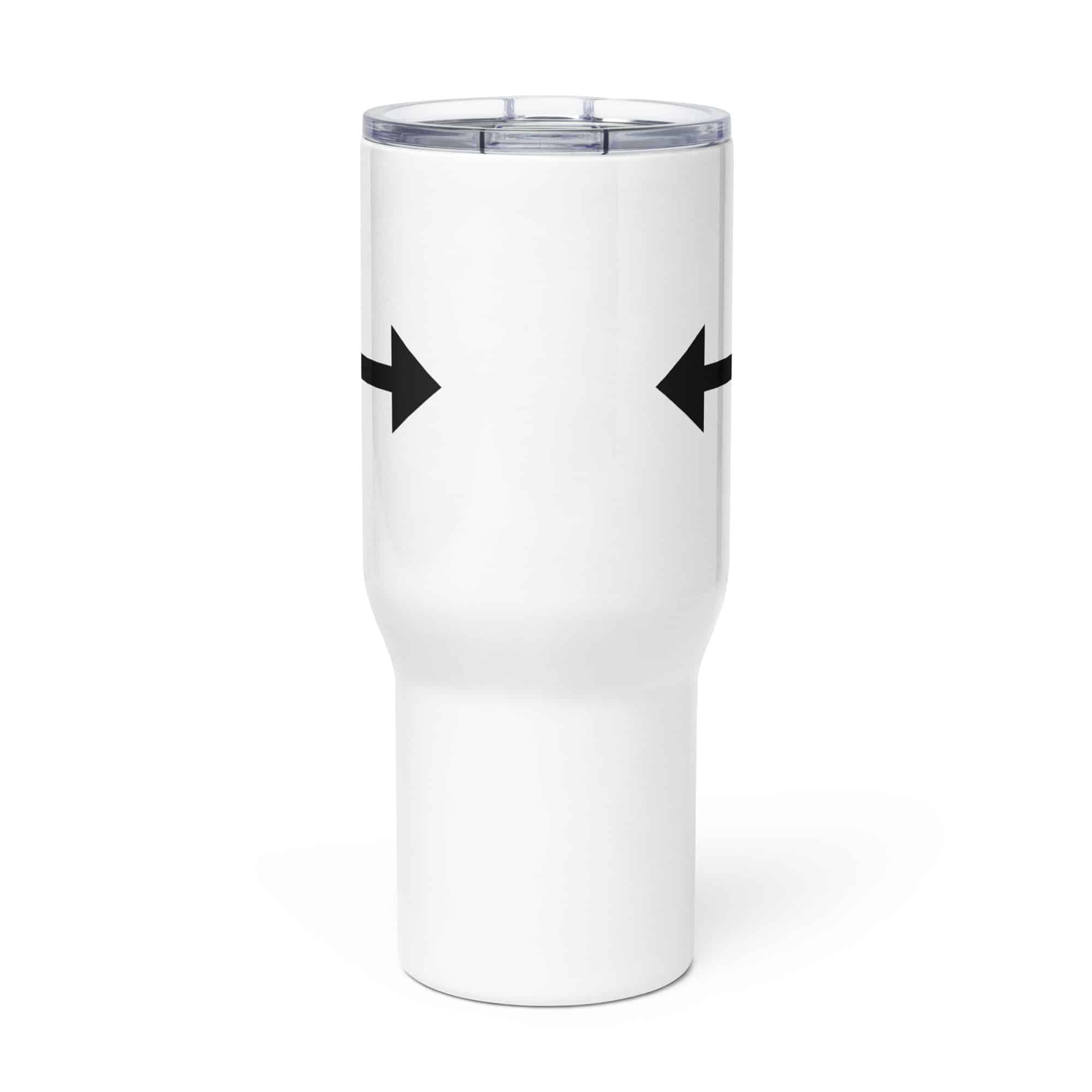 Black Bidirectional Trail Arrow Travel Mug