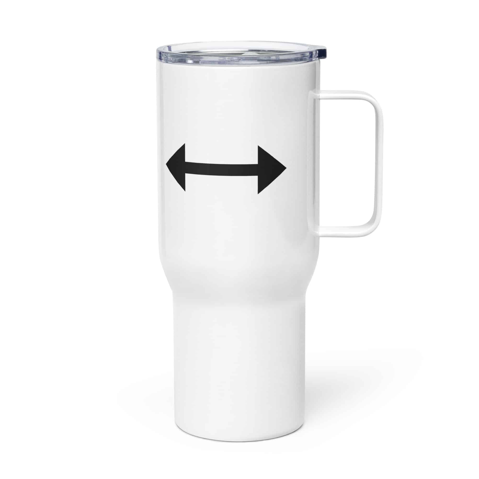 Black Bidirectional Trail Arrow Travel Mug