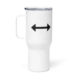 12 Bidirectional Trail Arrow Black Travel Mug - 25 oz - Main