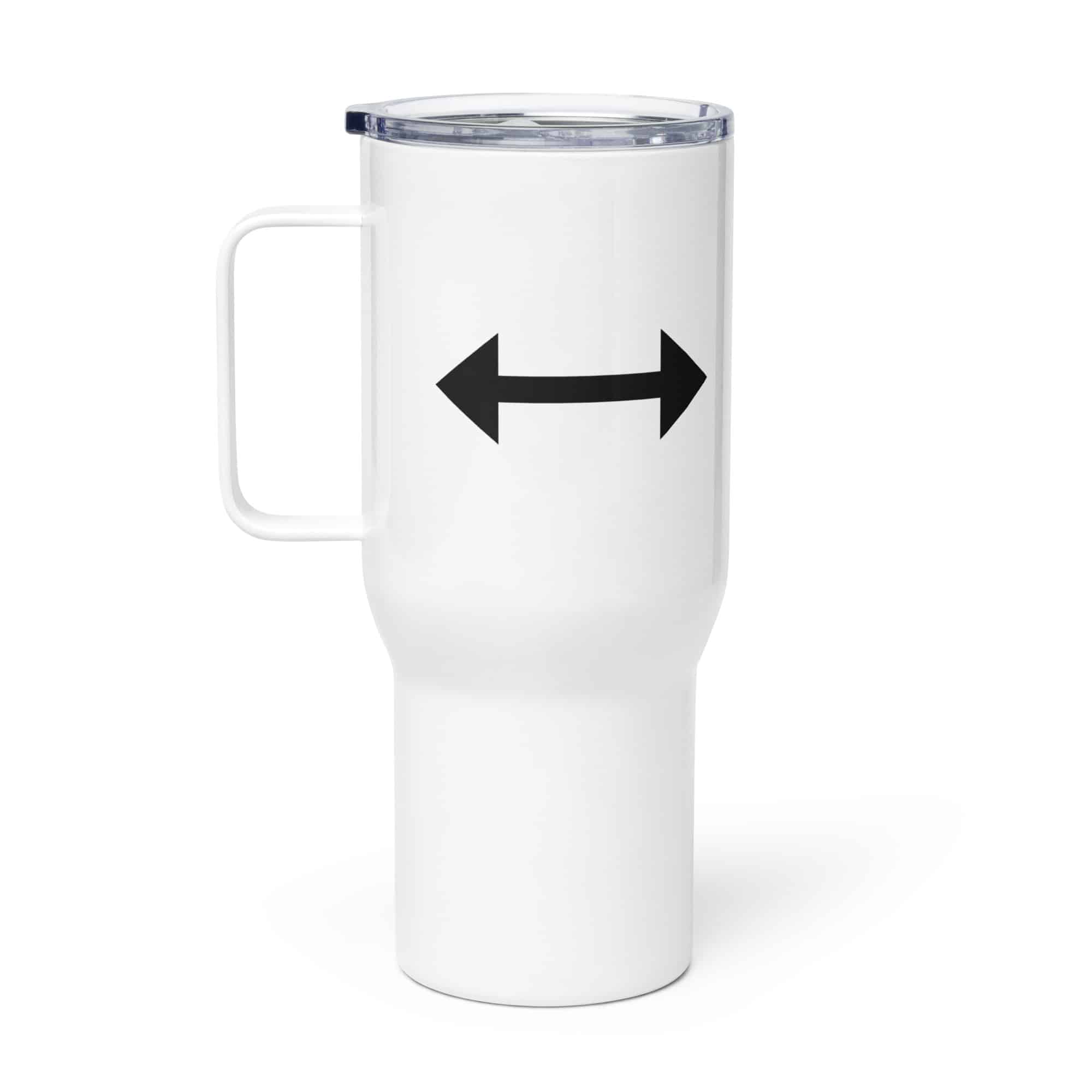 Black Bidirectional Trail Arrow Travel Mug