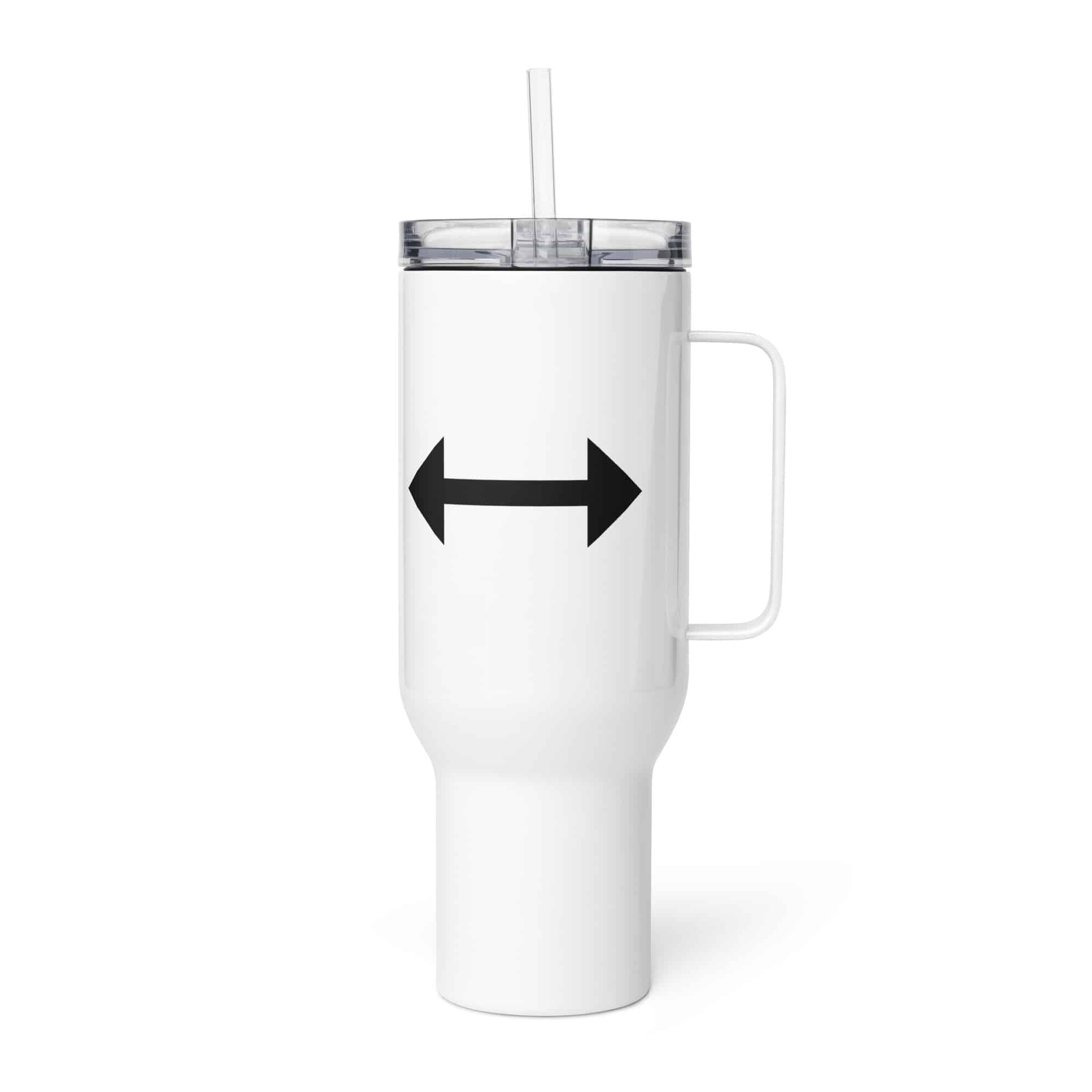Black Bidirectional Trail Arrow Travel Mug