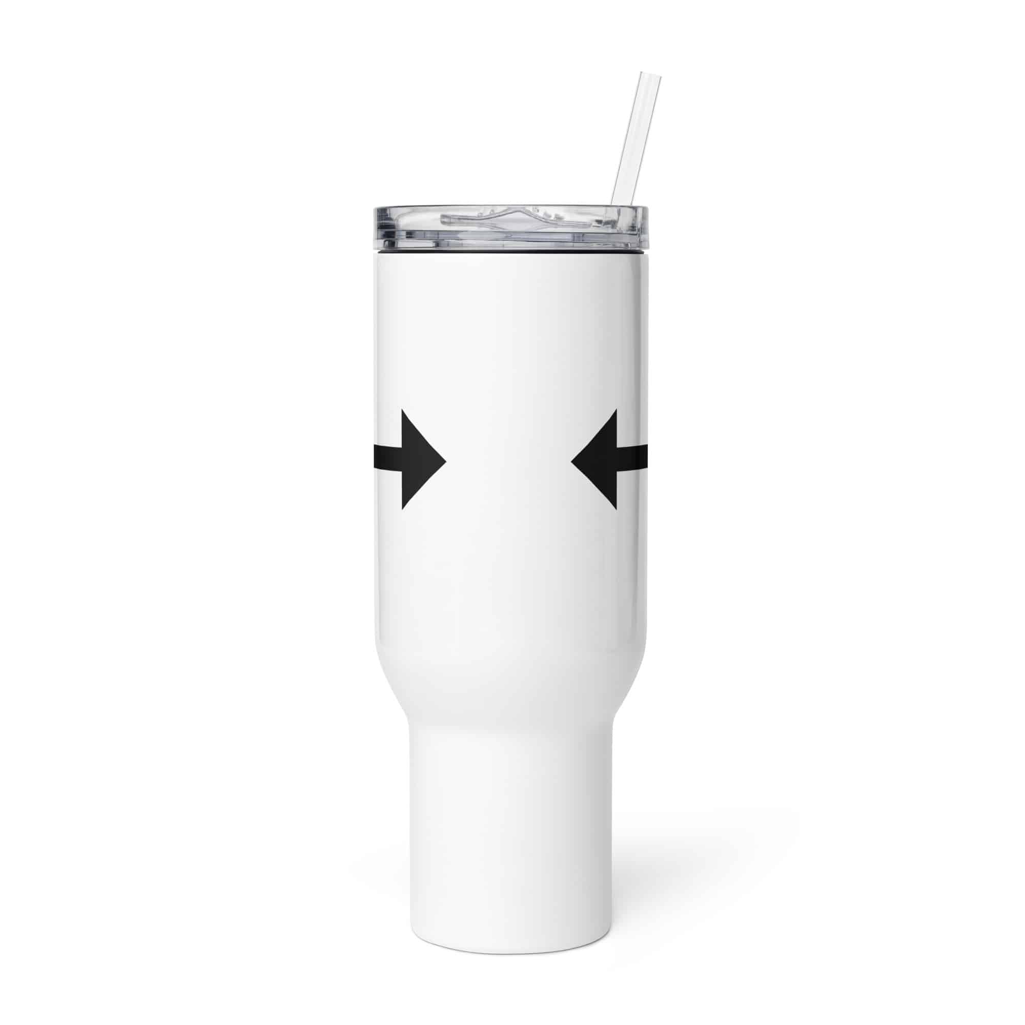Black Bidirectional Trail Arrow Travel Mug