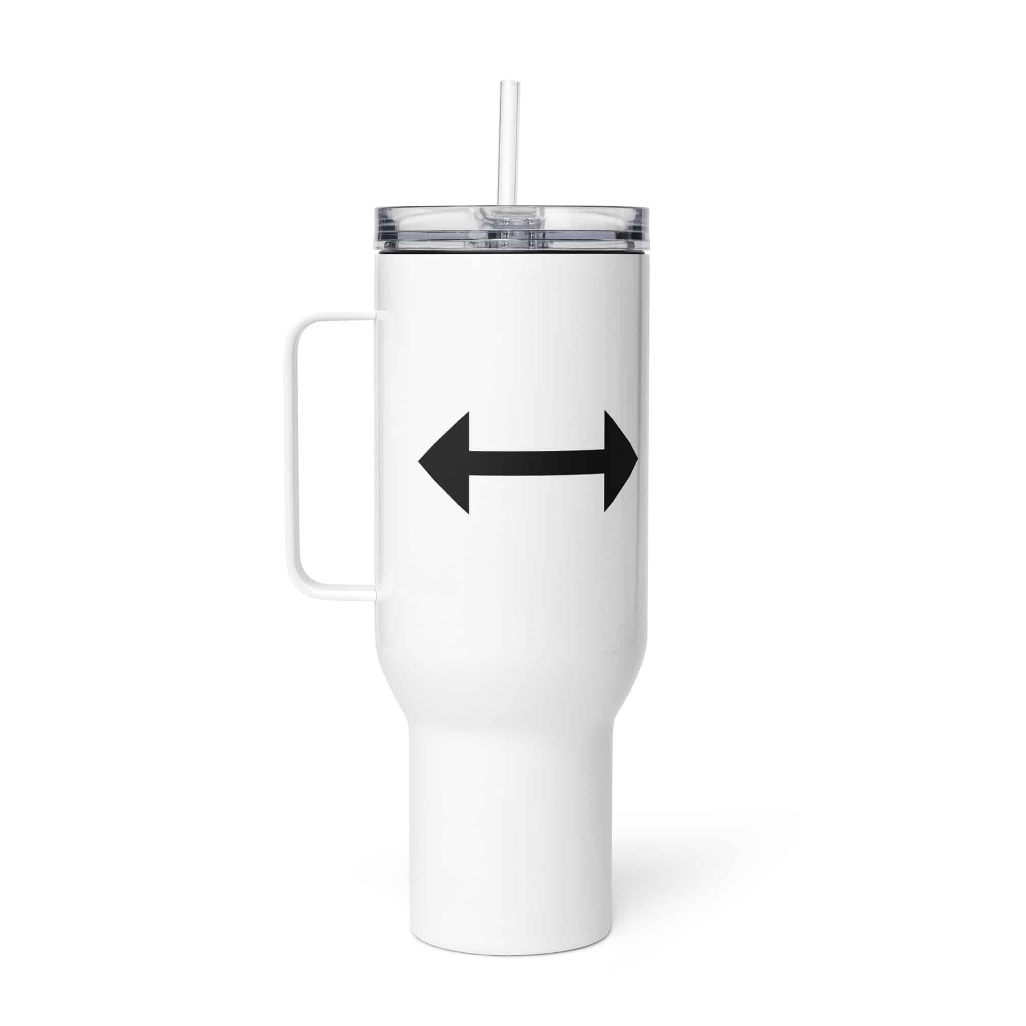 Black Bidirectional Trail Arrow Travel Mug