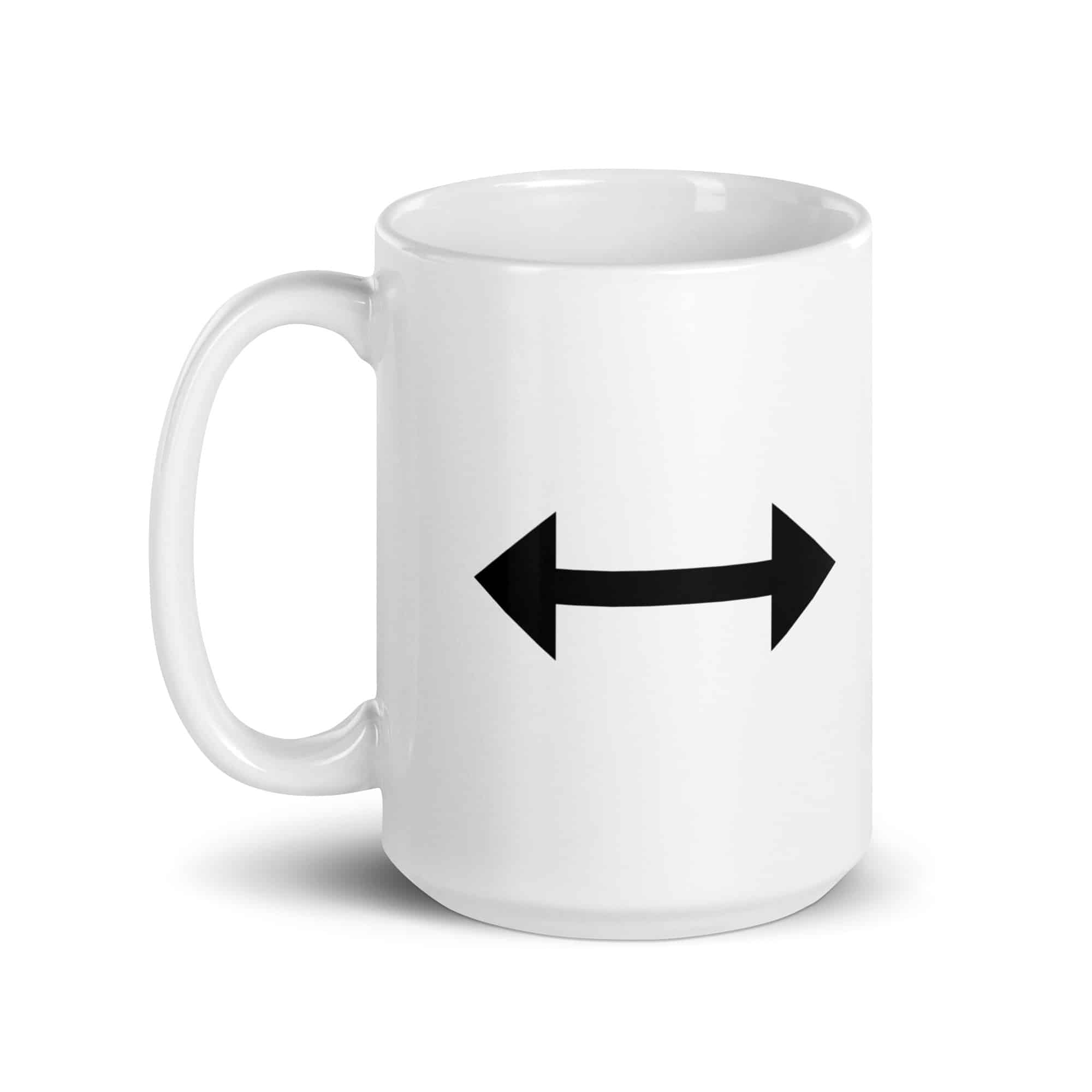 Black Bidirectional Trail Arrow White Ceramic Coffee Mug