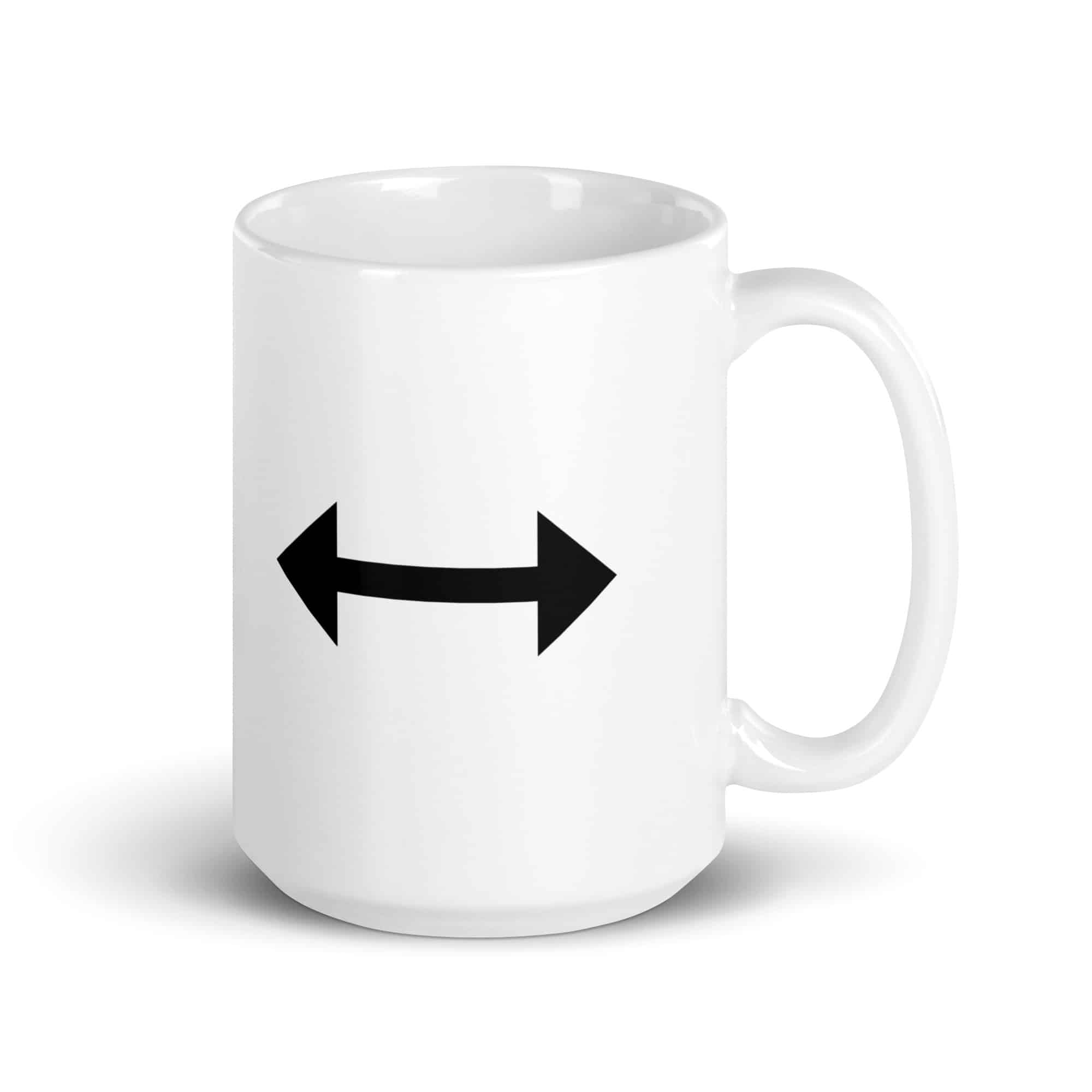Black Bidirectional Trail Arrow White Ceramic Coffee Mug