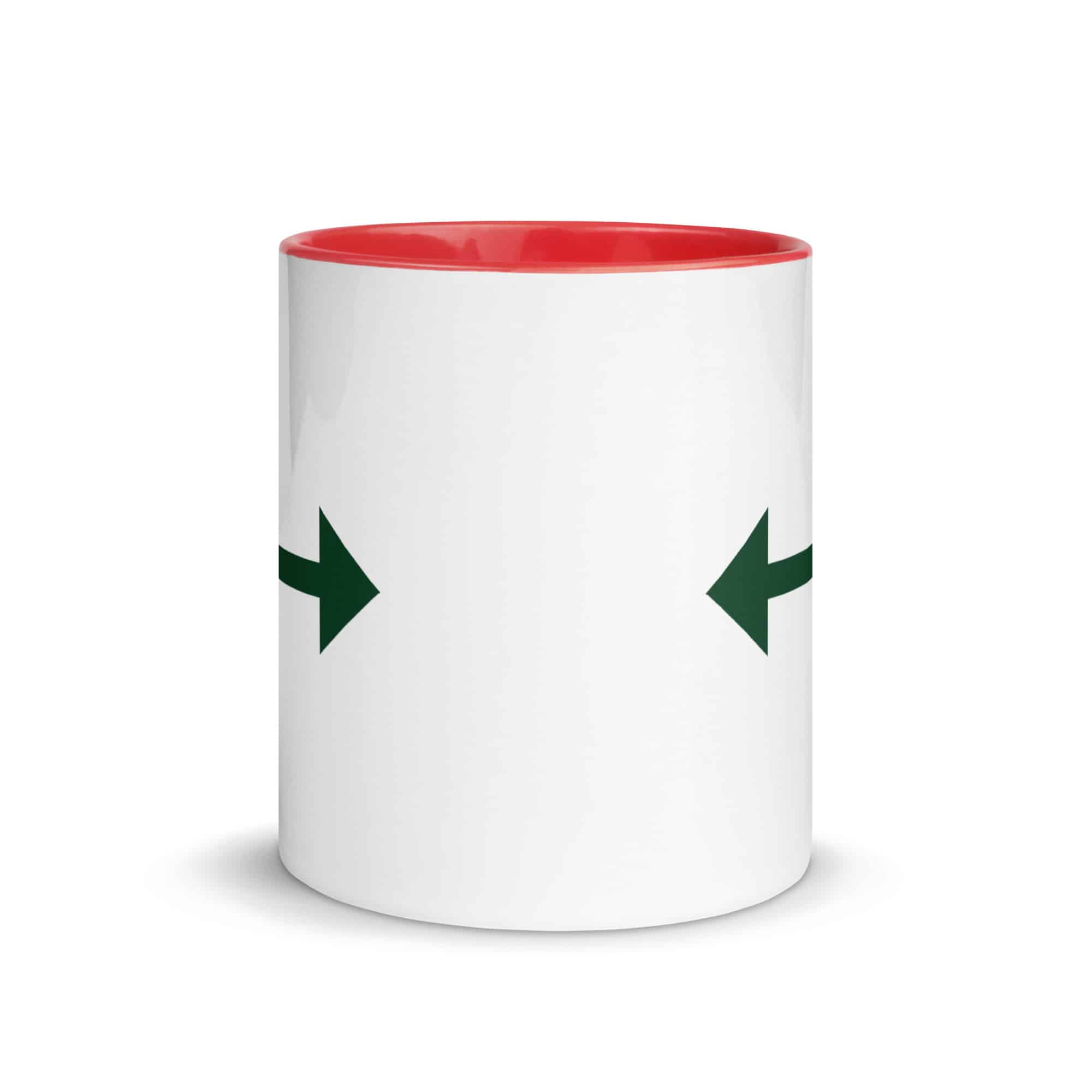 Forest Green Bidirectional Trail Arrow Color Inside Mug