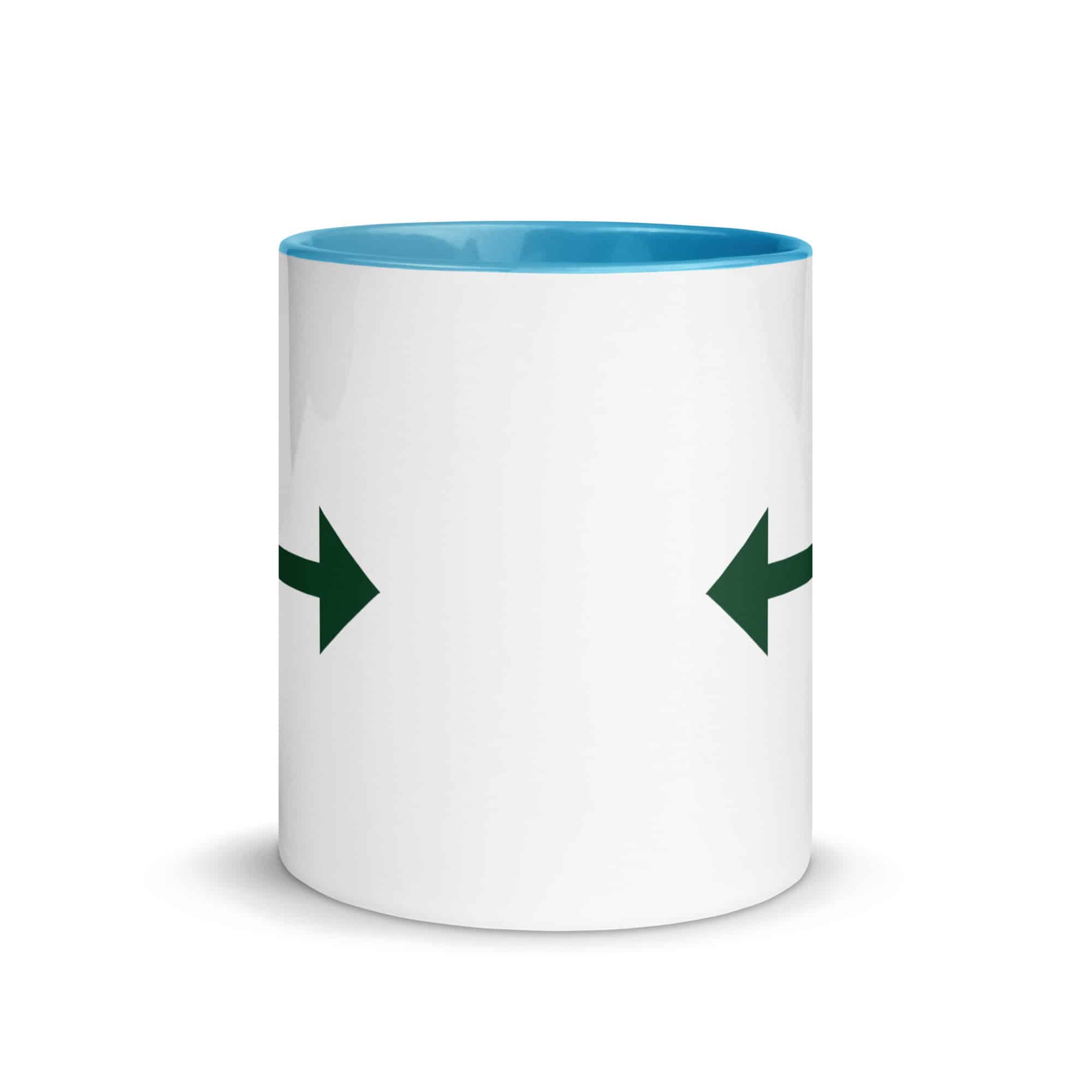 Forest Green Bidirectional Trail Arrow Color Inside Mug