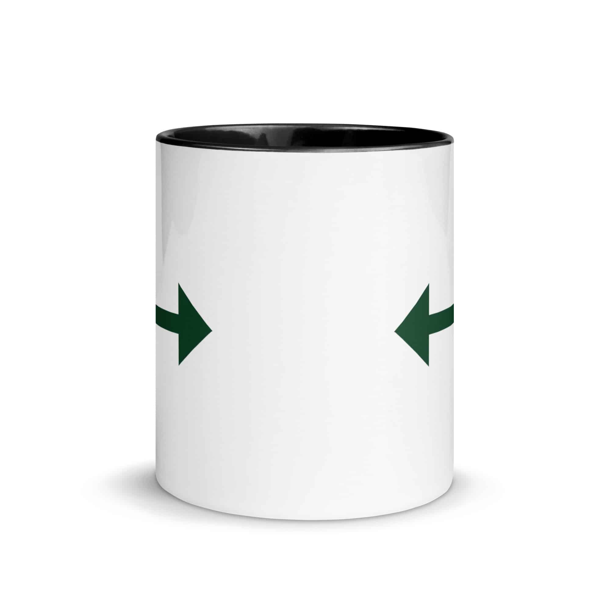 Forest Green Bidirectional Trail Arrow Color Inside Mug