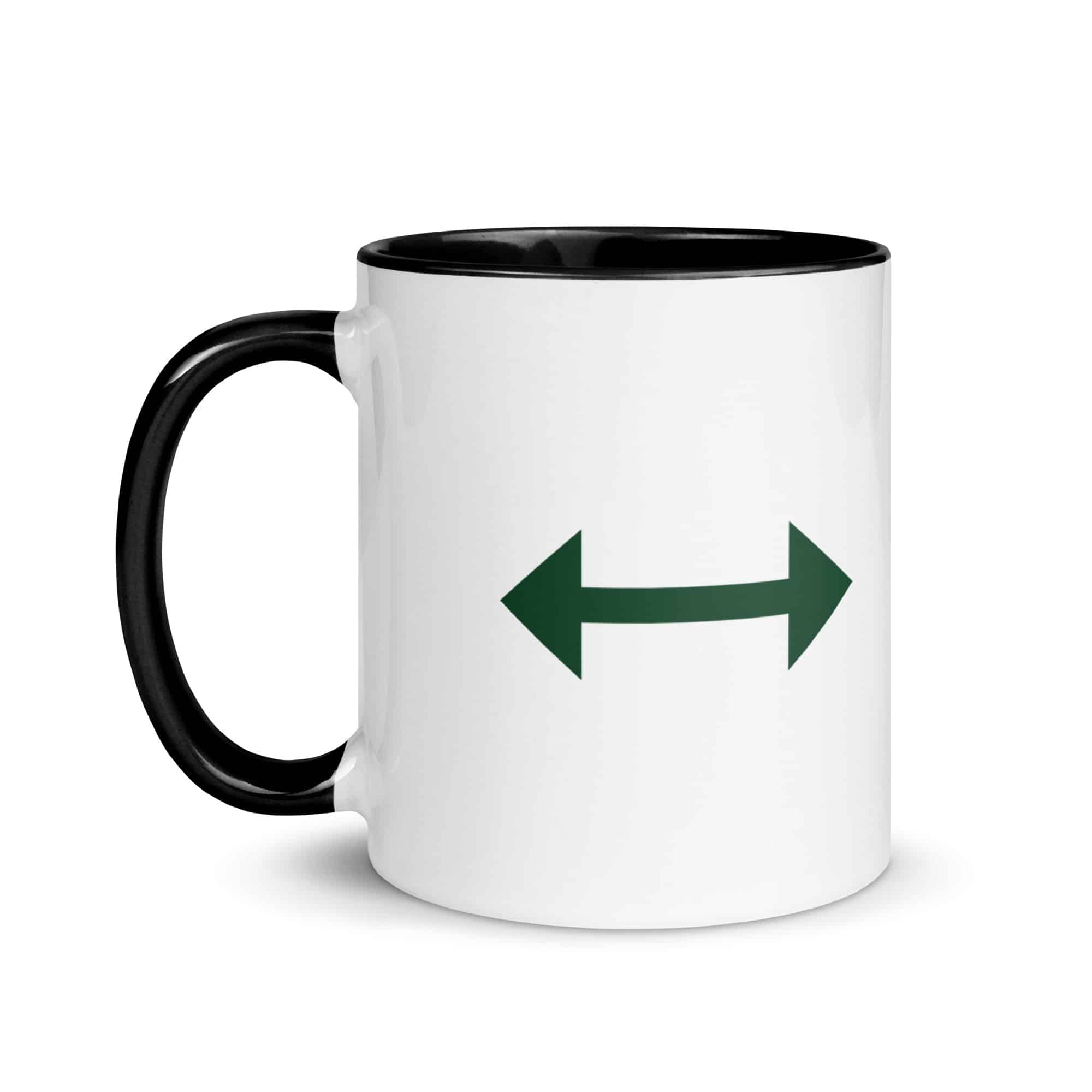 Forest Green Bidirectional Trail Arrow Color Inside Mug