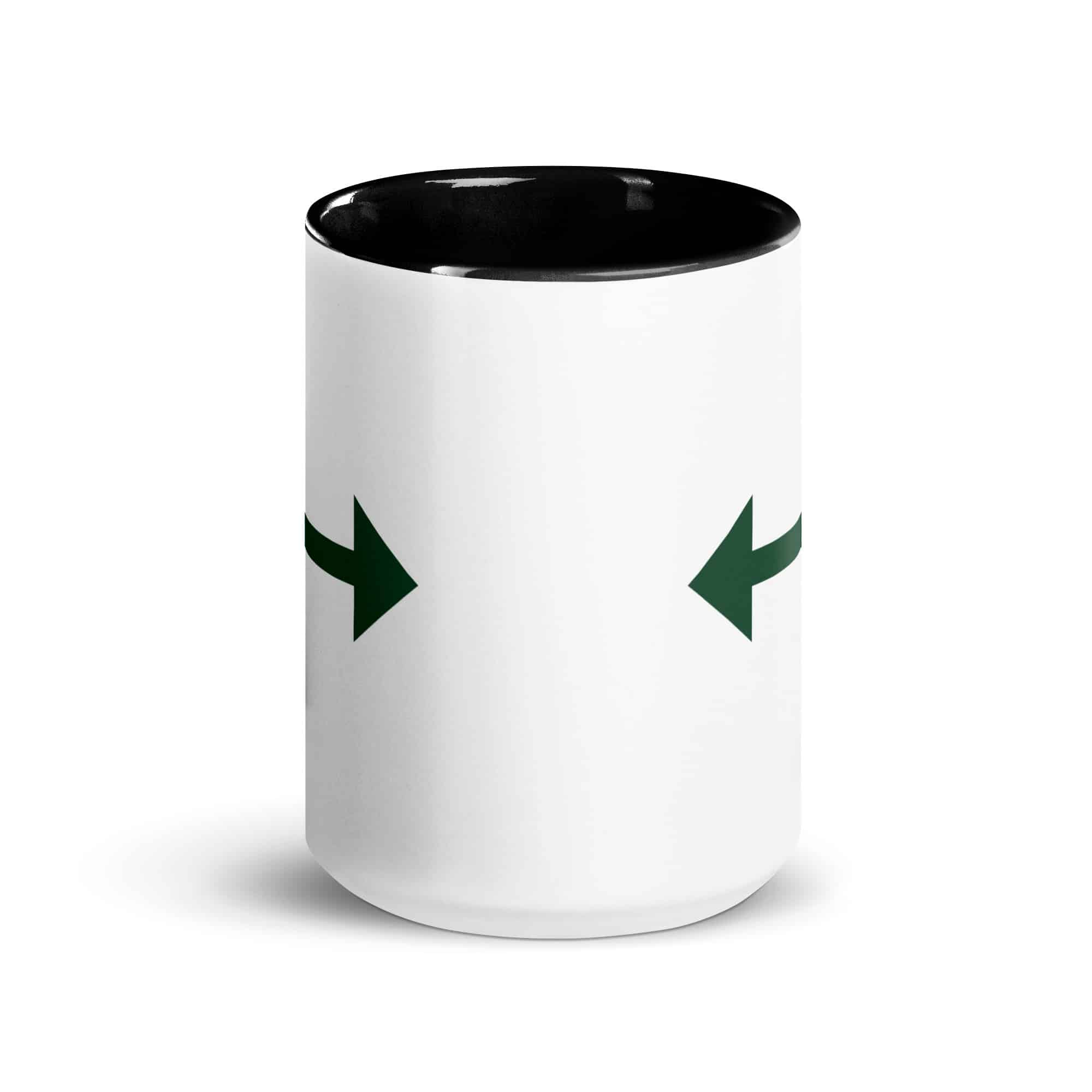 Forest Green Bidirectional Trail Arrow Color Inside Mug