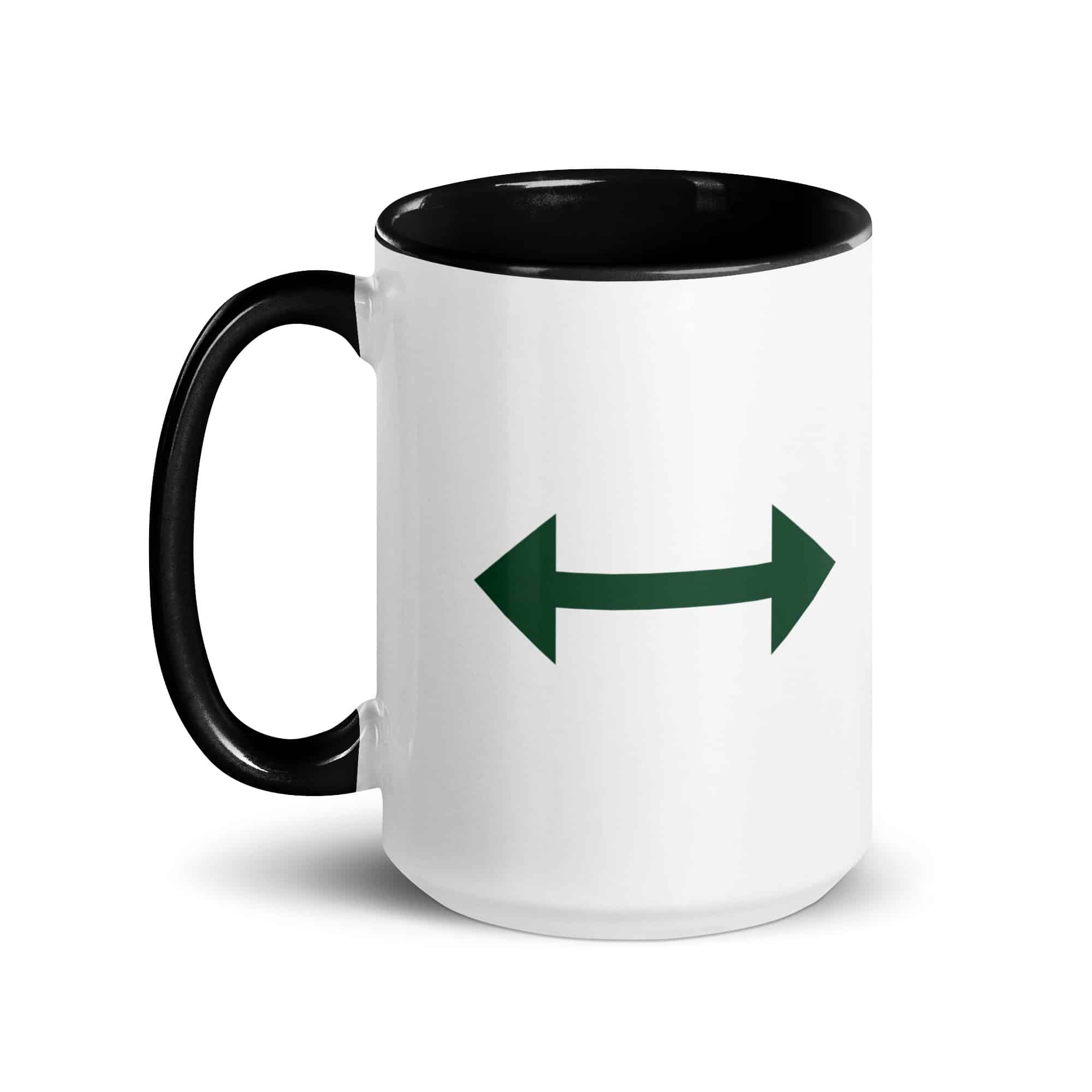 Forest Green Bidirectional Trail Arrow Color Inside Mug