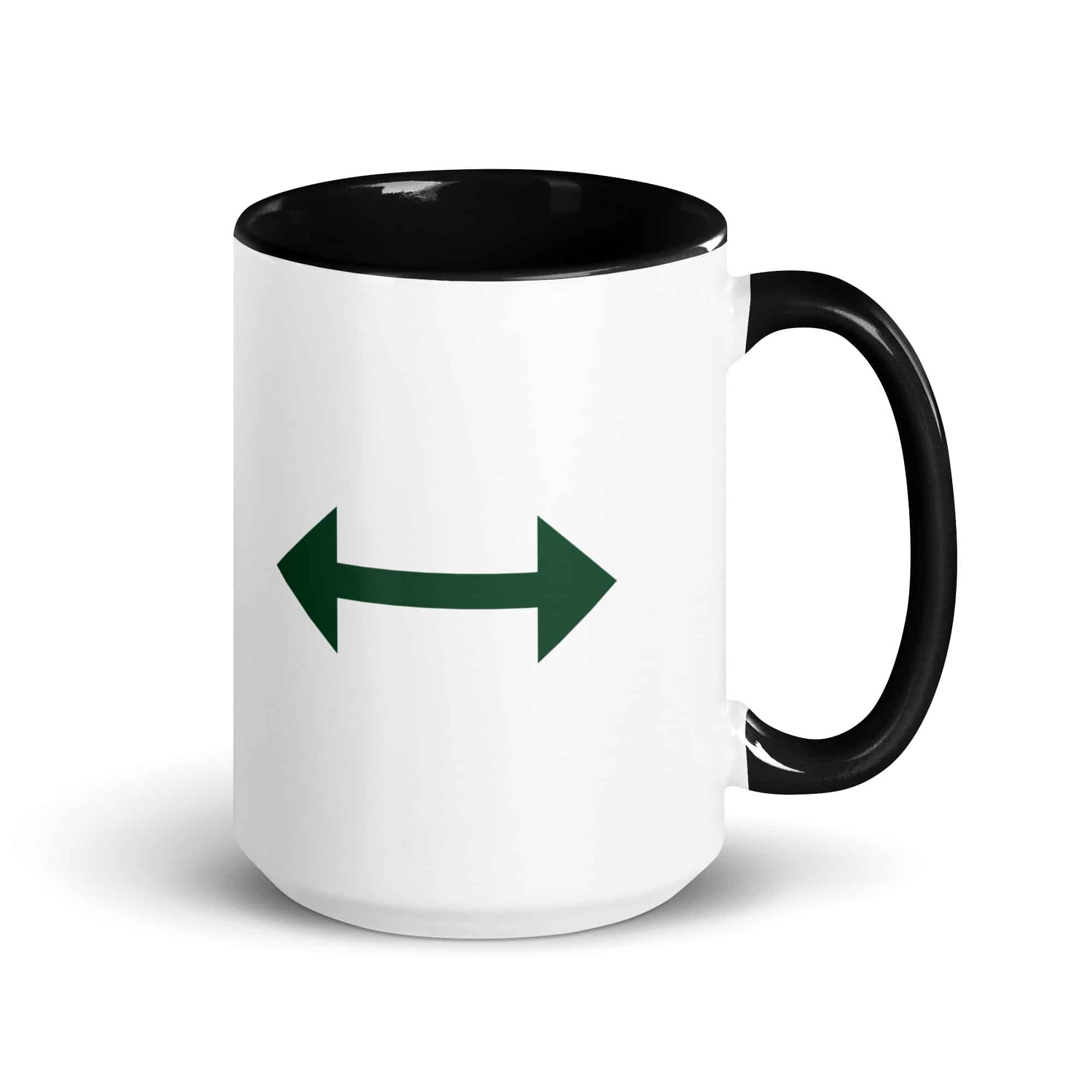 Forest Green Bidirectional Trail Arrow Color Inside Mug