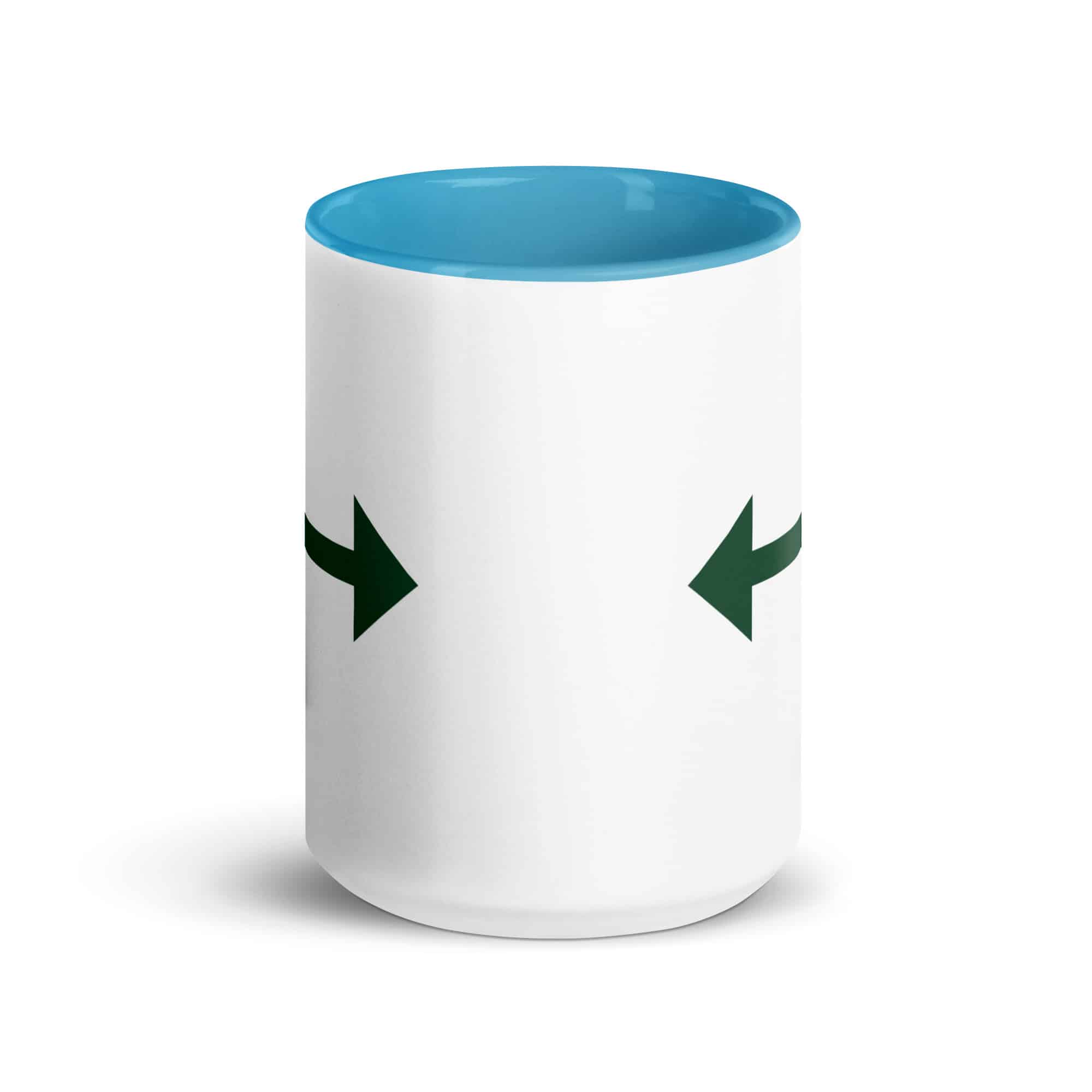 Forest Green Bidirectional Trail Arrow Color Inside Mug
